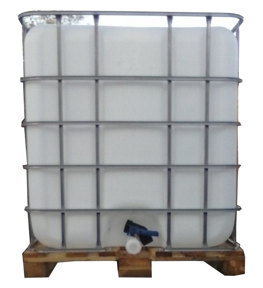 Voxtrade Bewässerungssystem IBC Container Regenwassertank 1000L Holz Palette, stabile Palette