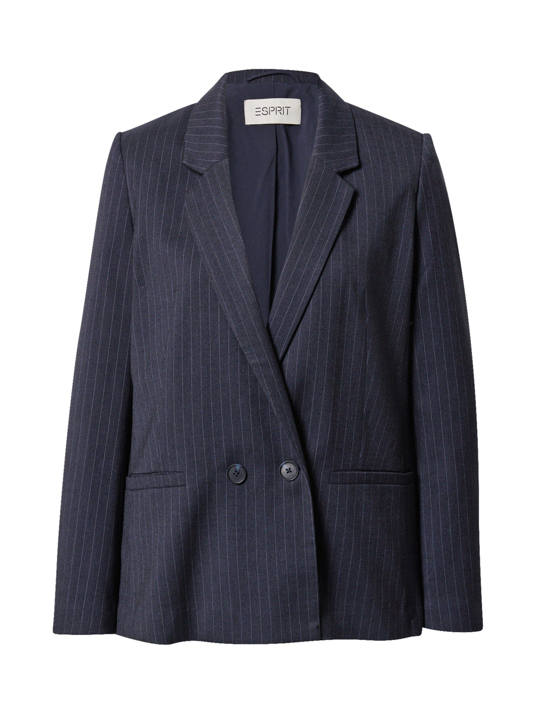 ESPRIT Damen Blazer – Vintage-Denim, Kürzere Boxy-Silhouette, Aus Lyocell & Baumwolle, Mit Pattentaschen