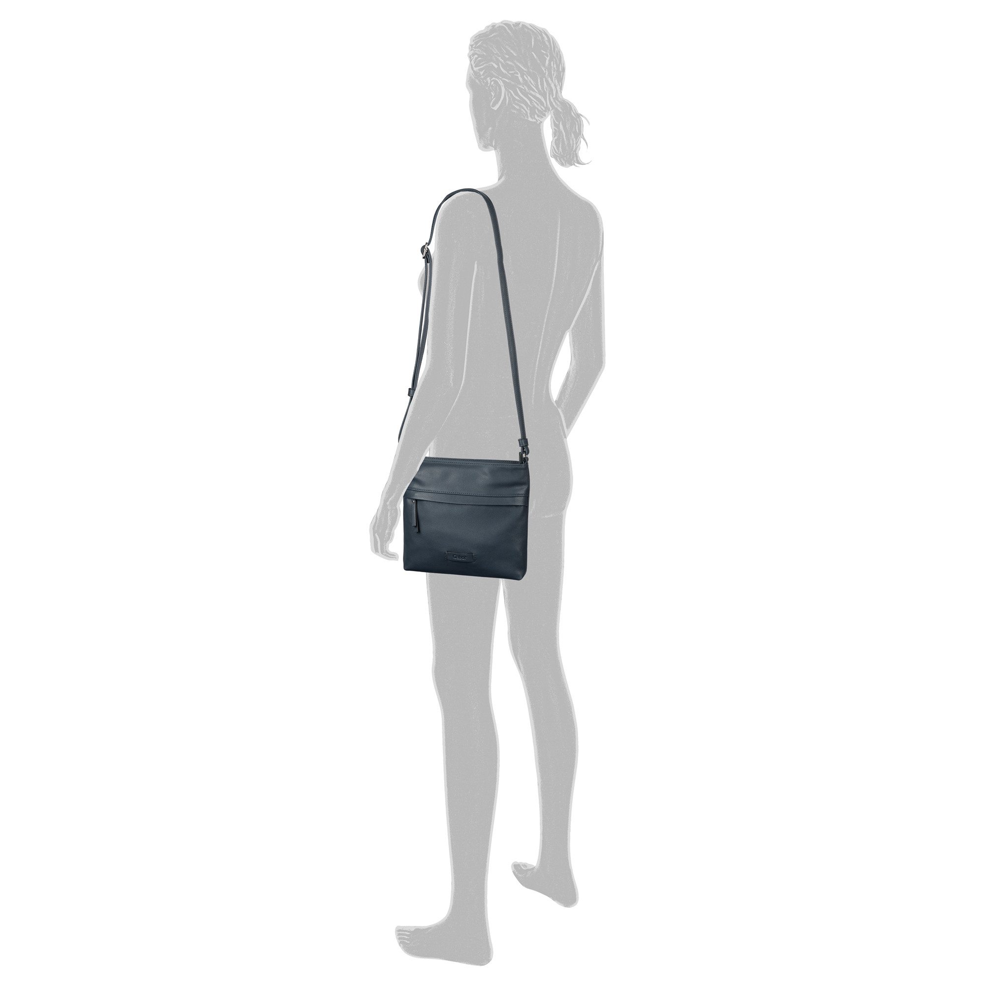 Gabor Umhängetasche Faye, Damen Schultertasche mit Logoprägung