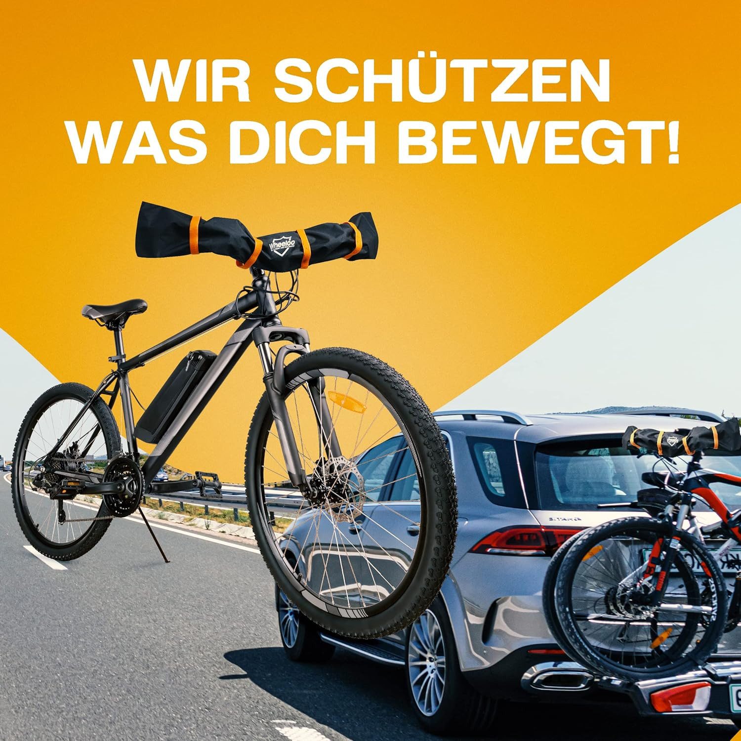 Wheeloo Lenker-Schutzhülle Ebike Transportschutz I wasserabweisend & robust, Fahrrad Abdeckung für Heckträger I Regenschutz Hülle für Fahrradträger