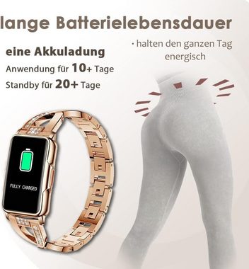 findtime Smartwatch (1,47 Zoll, Android, iOS), mit Blutdruckmessung Whatsapp Funktion Benachrichtigung Schrittzähler