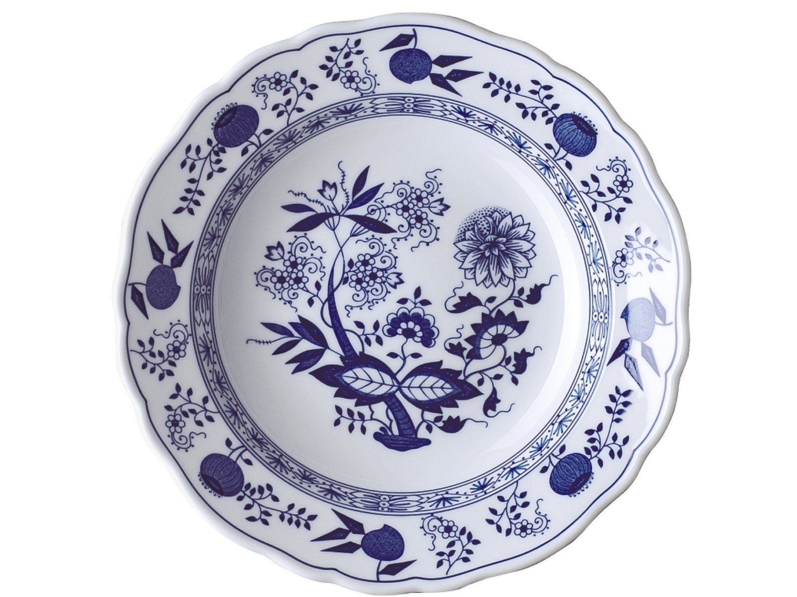 Hutschenreuther Суповая тарелка Blau Zwiebelmuster Суповая тарелка m. Fahne 23 cm, Тарелки Tief