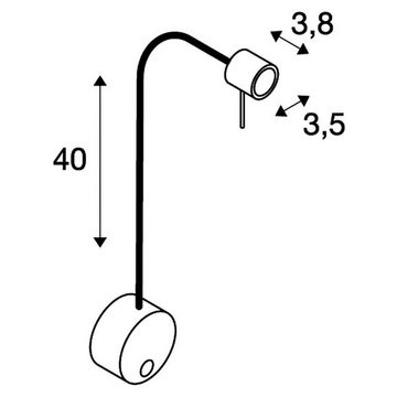 SLV Wandleuchte Flexible Wand-Leseleuchte Dio Flex Plate, mit GU10-Fassung, keine Angabe, Leuchtmittel enthalten: Nein, warmweiss, Wandleuchte, Wandlampe, Wandlicht