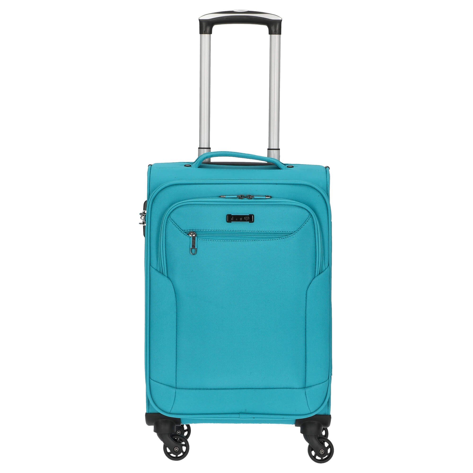 D&N Handgepäck-Trolley Travel Line 6804 - 4-Rollen-Kabinentrolley S 55 cm, 4 Rollen Rollen türkis