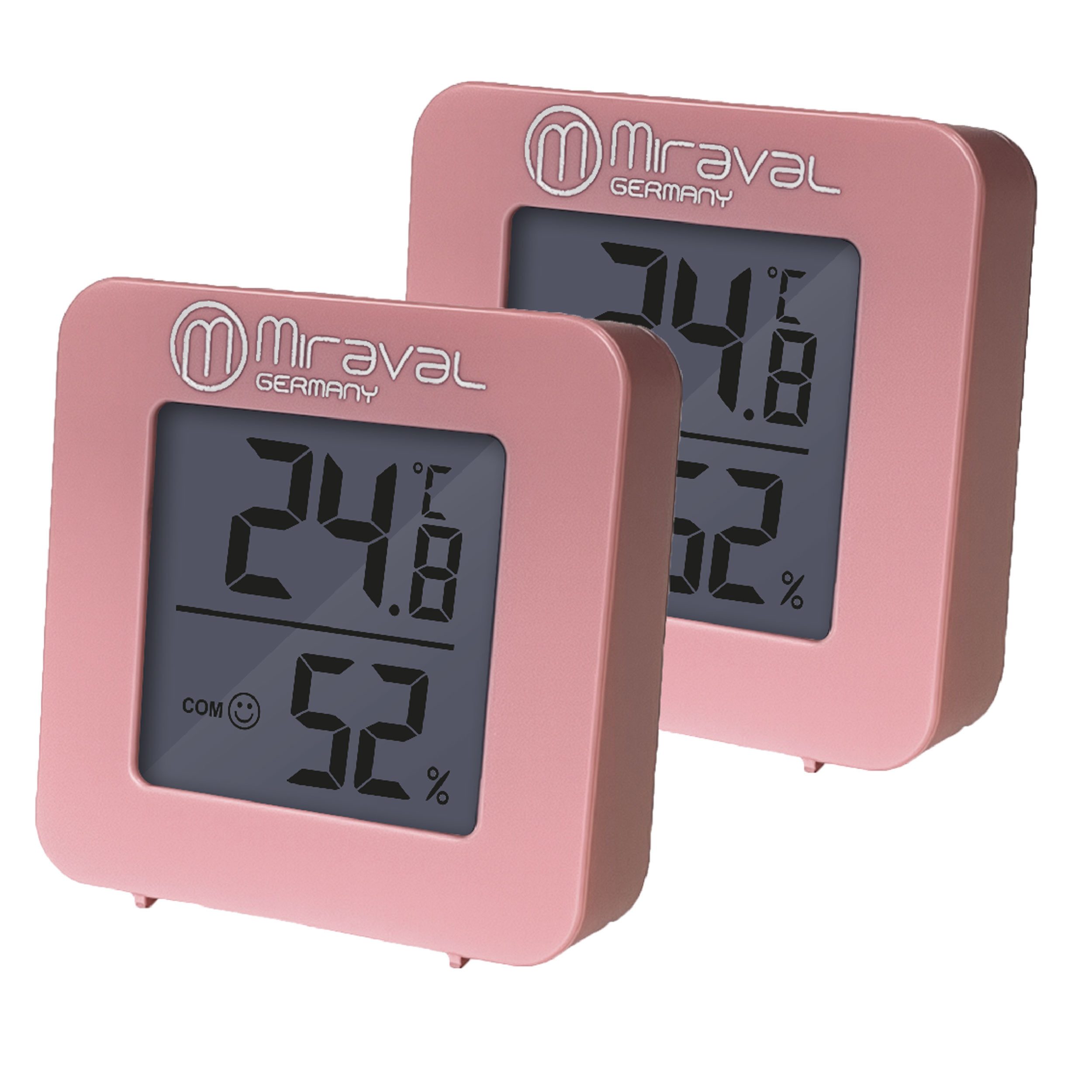 Miraval Klimamesser Miraval Thermo-/Hygrometer 2er Set, (Inklusive Akku), Temperatur, Luftfeuchte, Komfortanzeige