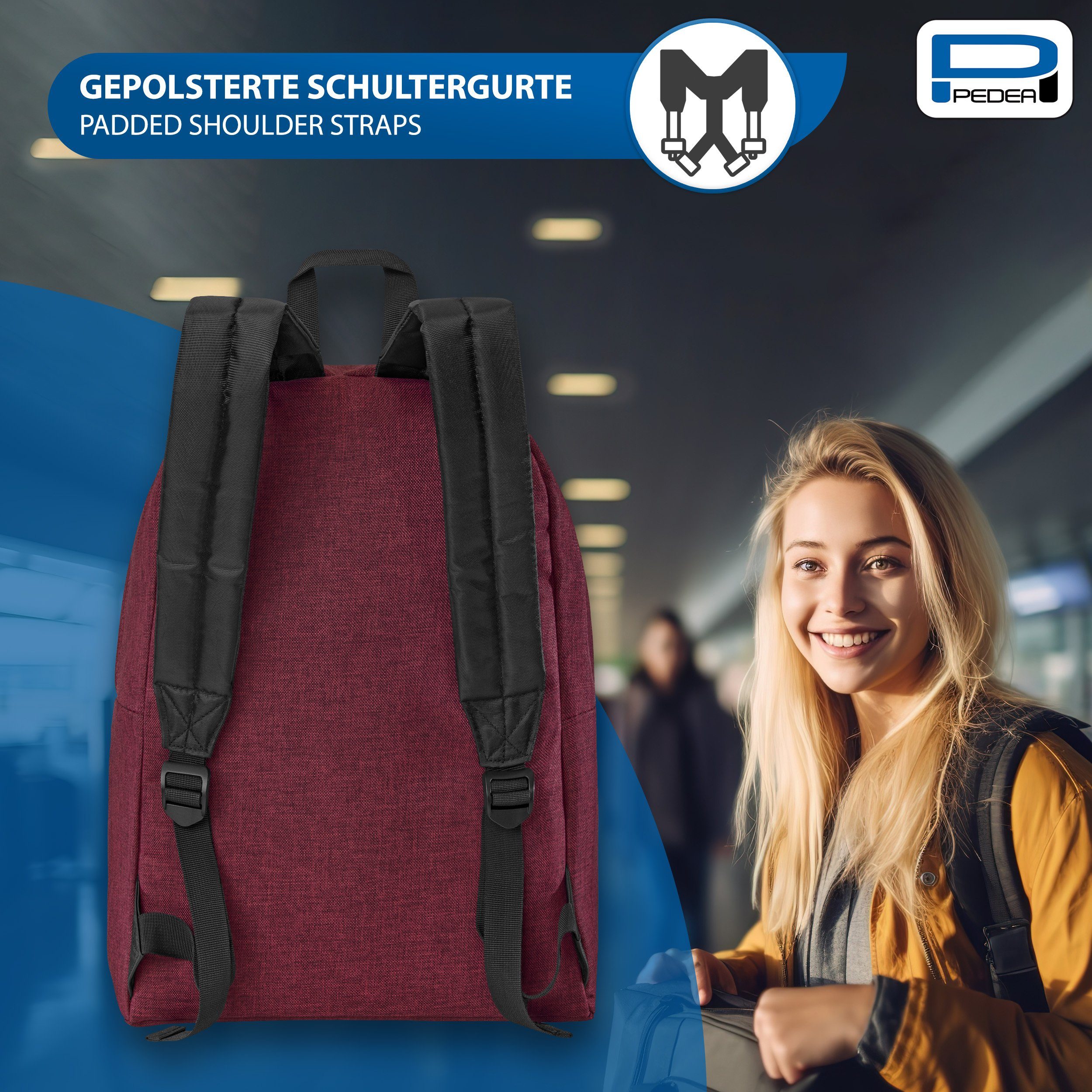 PEDEA Freizeitrucksack STYLE Daypack für Damen & Herren (13,3 Zoll (33,8 cm), gepolstert, wasserabweisend – Bild 4 von 5