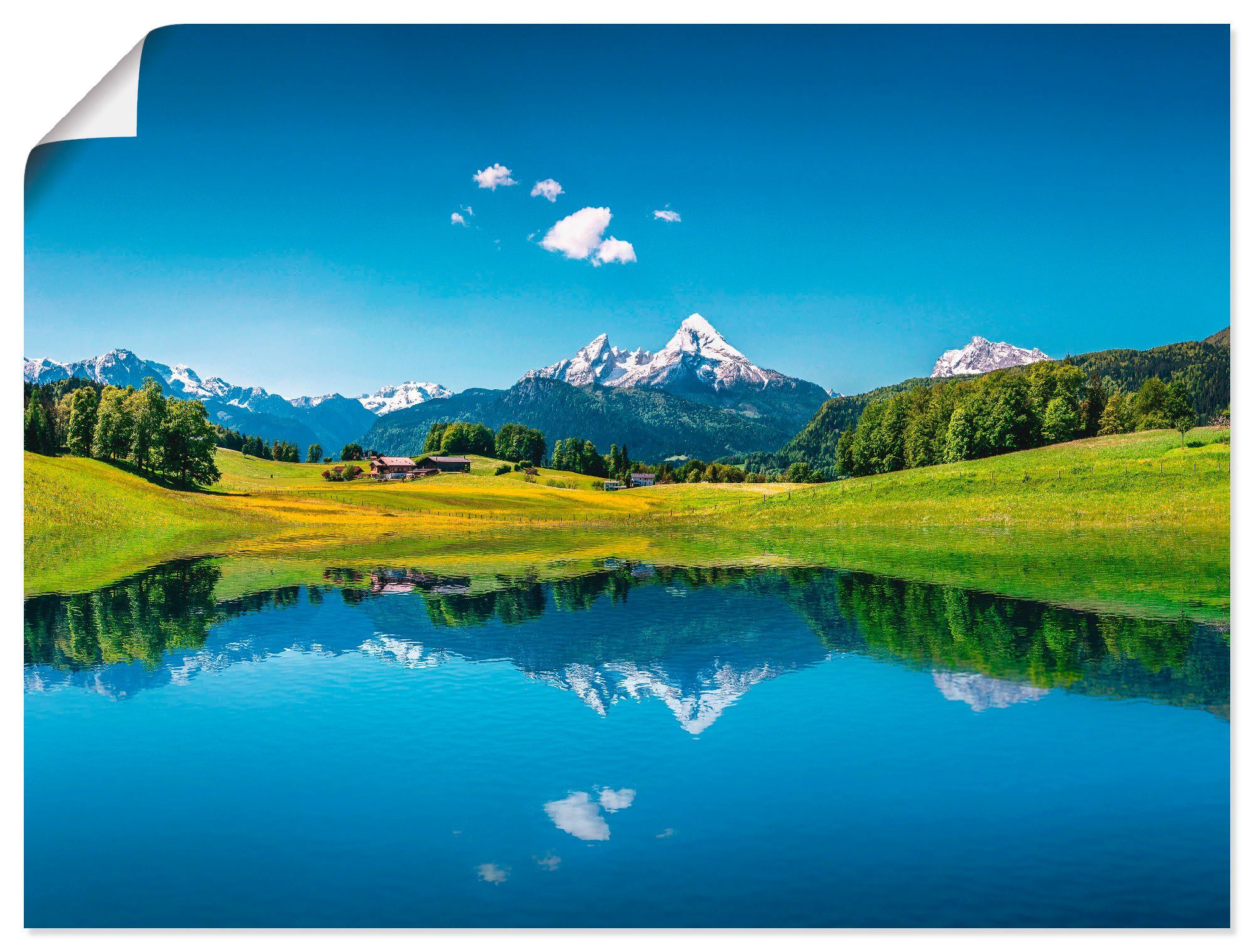 Artland Wandbild Landschaft in den Alpen, Berge (1 St), als Leinwandbild, Poster in verschied. Größen