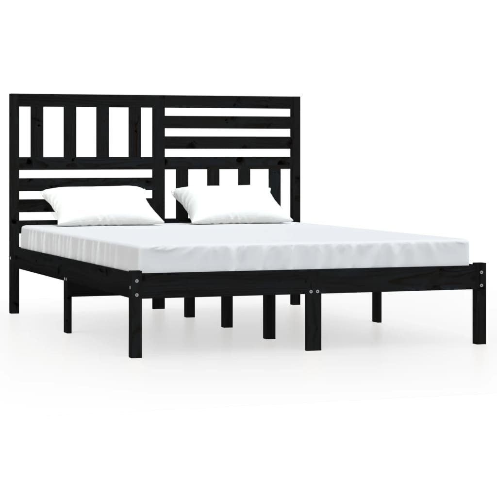 Vidaxl Massivholzbett Schwarz Kiefer 140x190 Cm günstig online kaufen