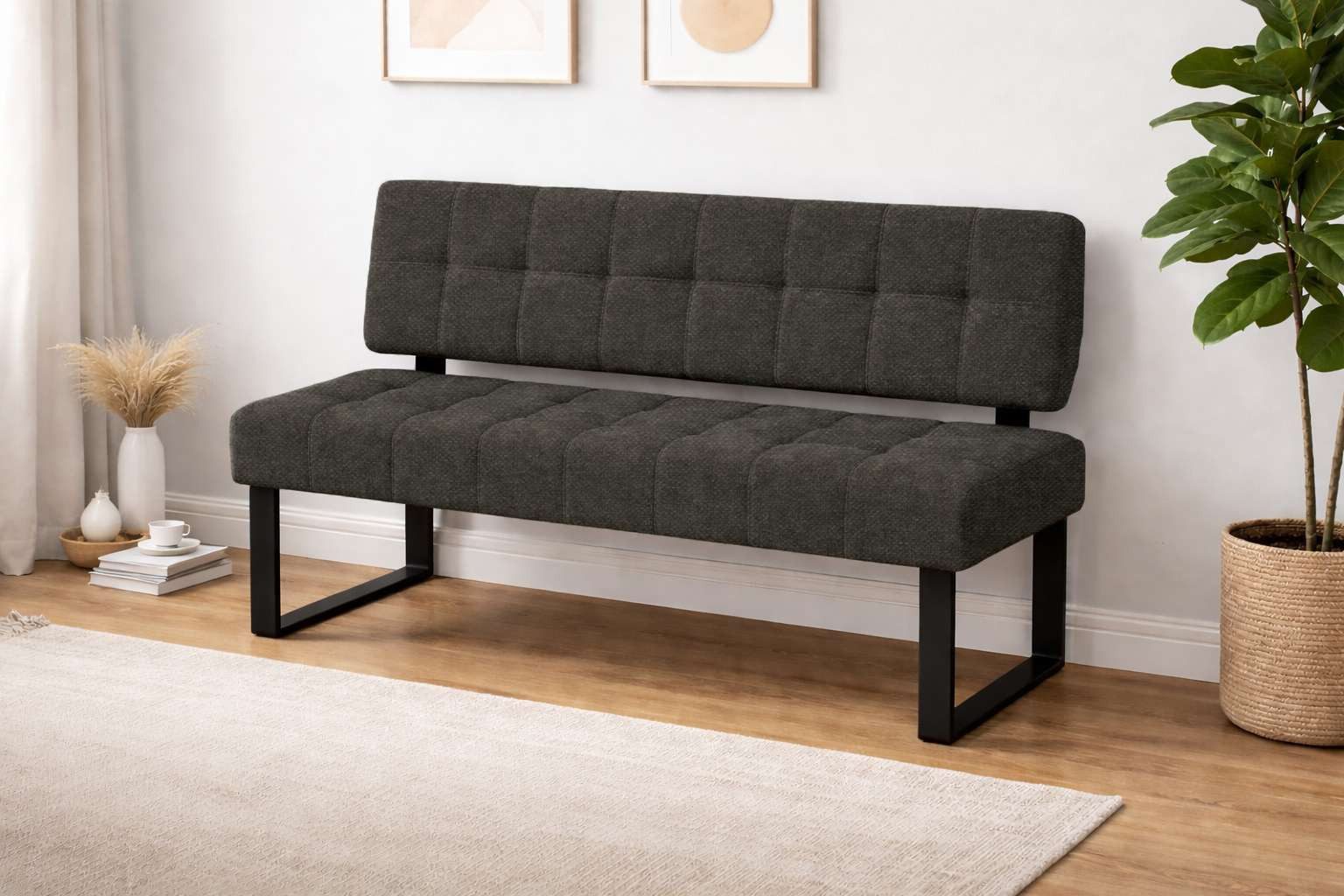 Home affaire Sitzbank Mia Küchenbank, Polsterbank, Esszimmerbank, 141x64 cm, Moderne Bank und Farben, Sitzplatzanzahl: 2-3, Frei in Raum stellbar