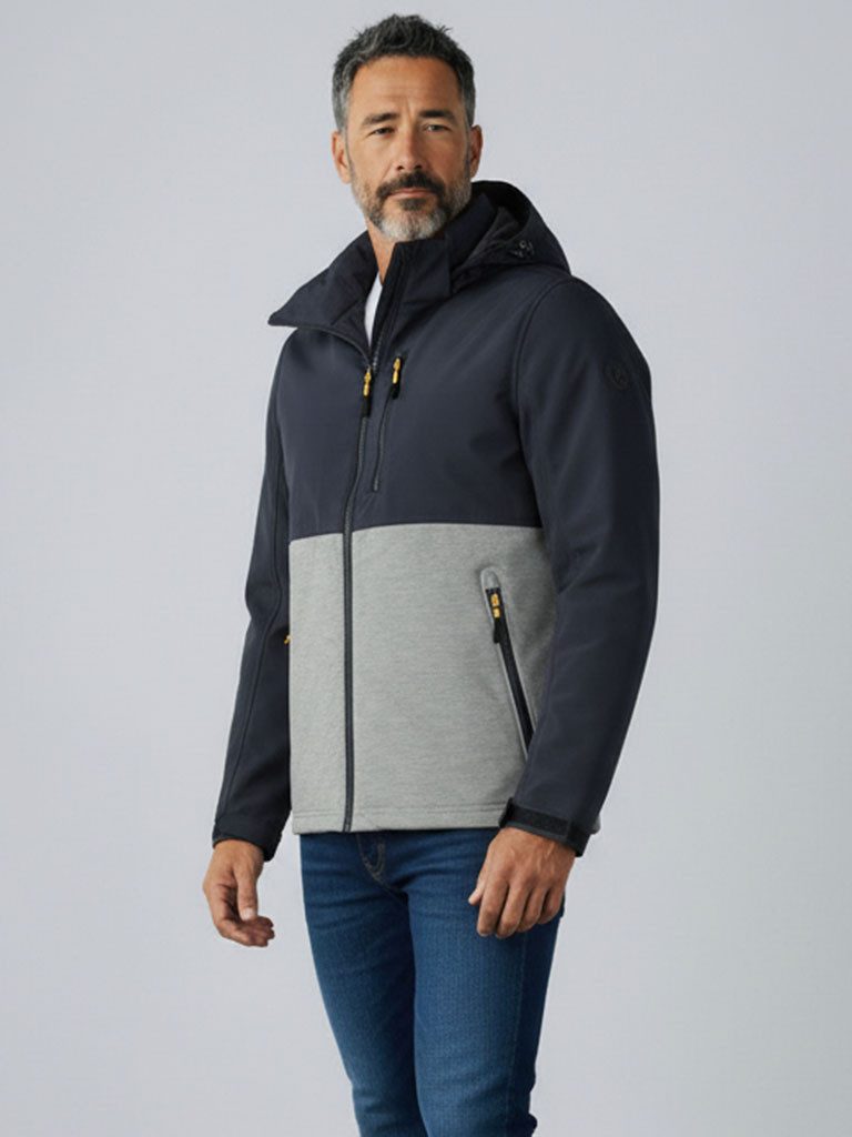 CROSSFIELD Softshelljacke 67670 Herren Jacke mit Kapuze - Outdoor-Jacke Wasserabweisend Atmungsaktiv