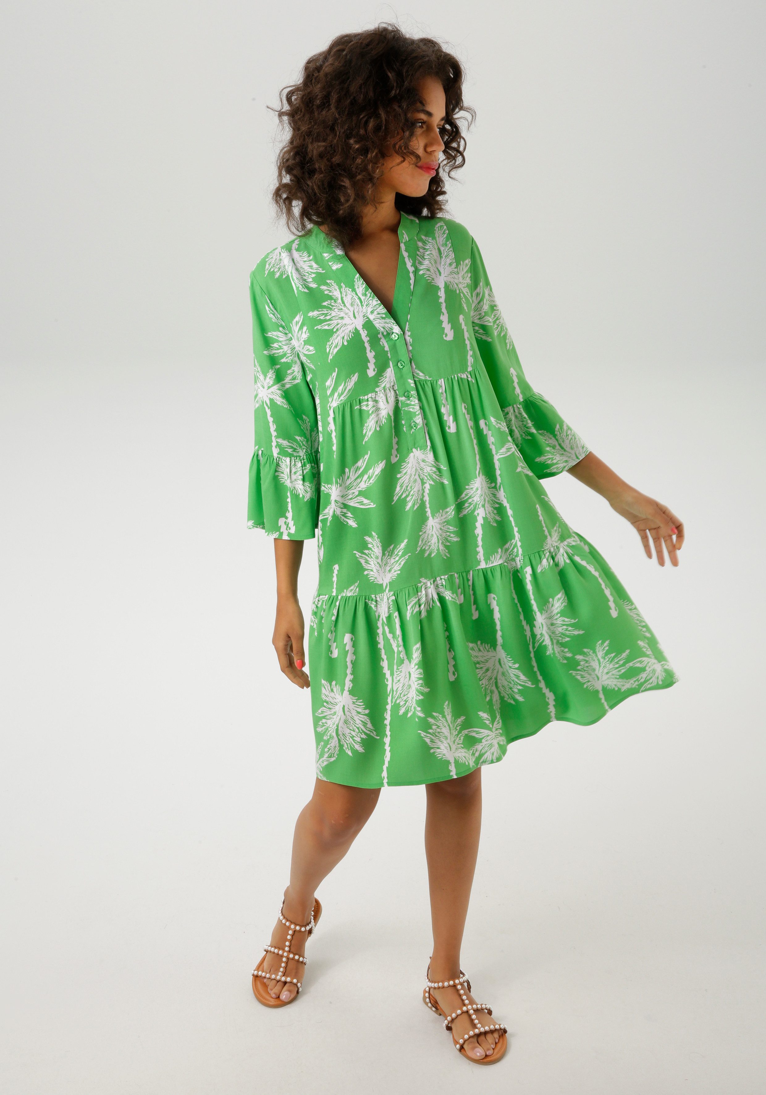 Aniston CASUAL Tunikakleid mit Palmen bedruckt günstig online kaufen