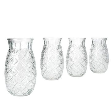 MamboCat Cocktailglas 4x Pina Ananas Gläser 400ml Cocktail-Glas transparent Longdrink Party, Glas