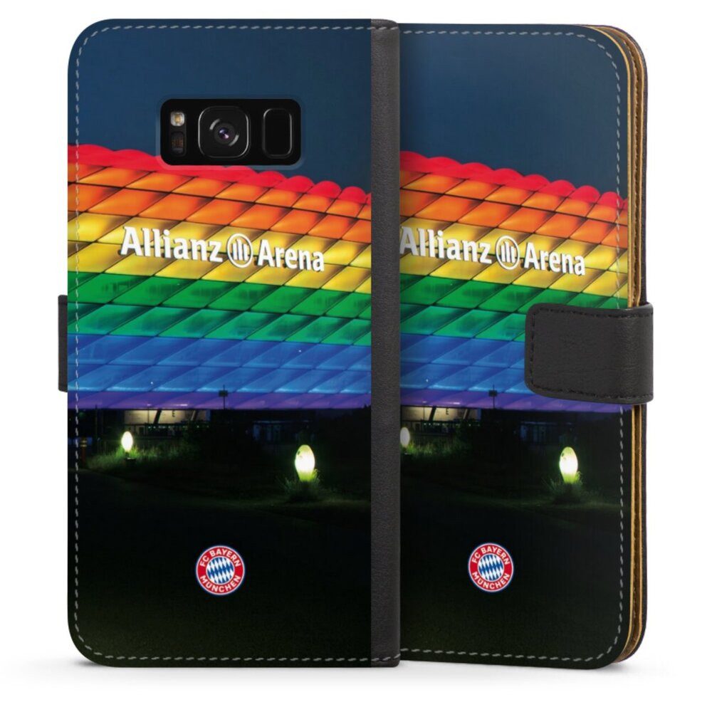 DeinDesign Handyhülle FC Bayern München Regenbogen Stadion Allianz Arena Rainbow, Samsung Galaxy S8 Plus Hülle Flip Case Klapphülle Handytasche Leder