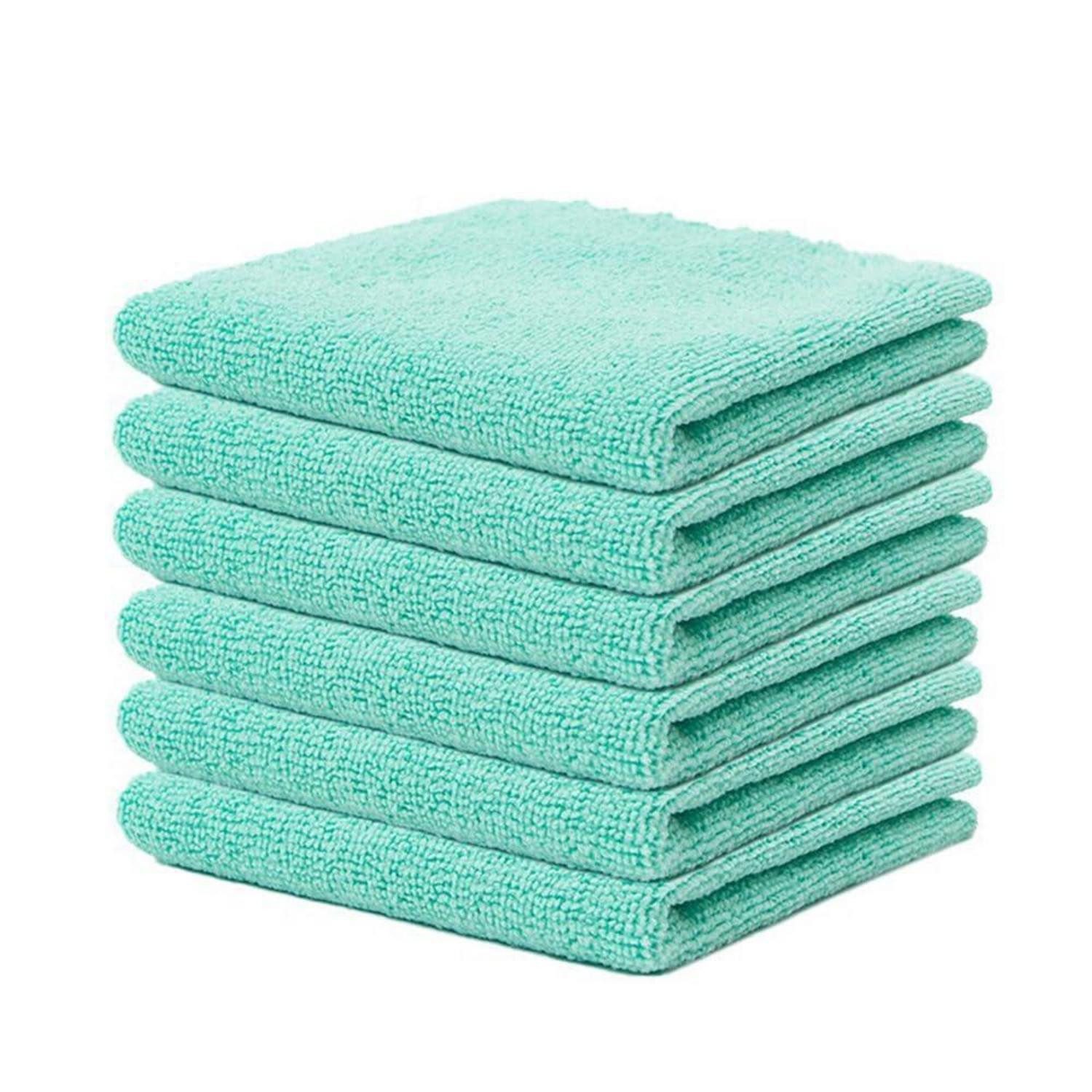 LuxusKollektion Mikrofaser Reinigungstücher 12er Set 25x25 Zyan Mikrofasertuch (Textil, 25x25 cm, 12-tlg)