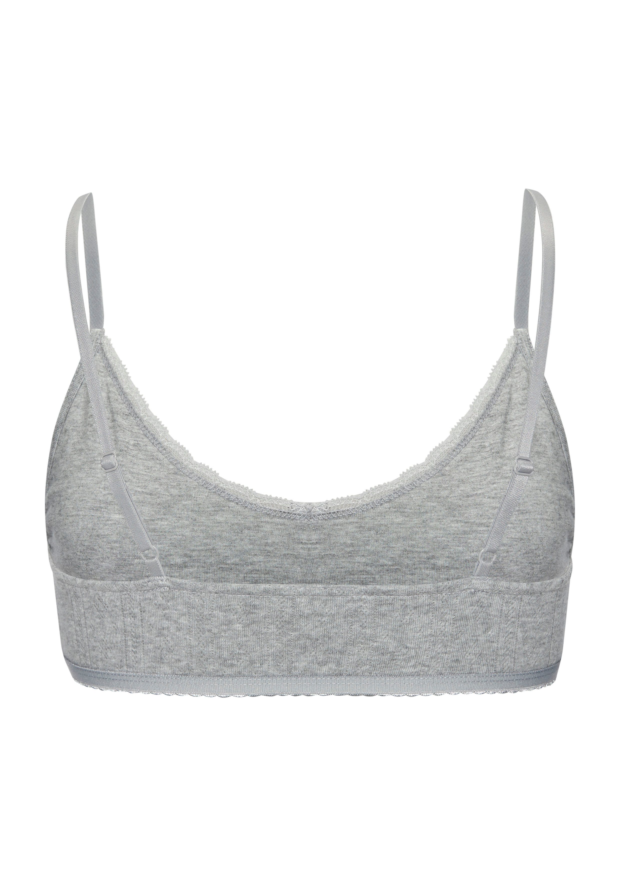 Vivance by Lascana Bralette aus feiner Pointelle-Ware mit Spitze, reine Baumwolle – Bild 4 von 5