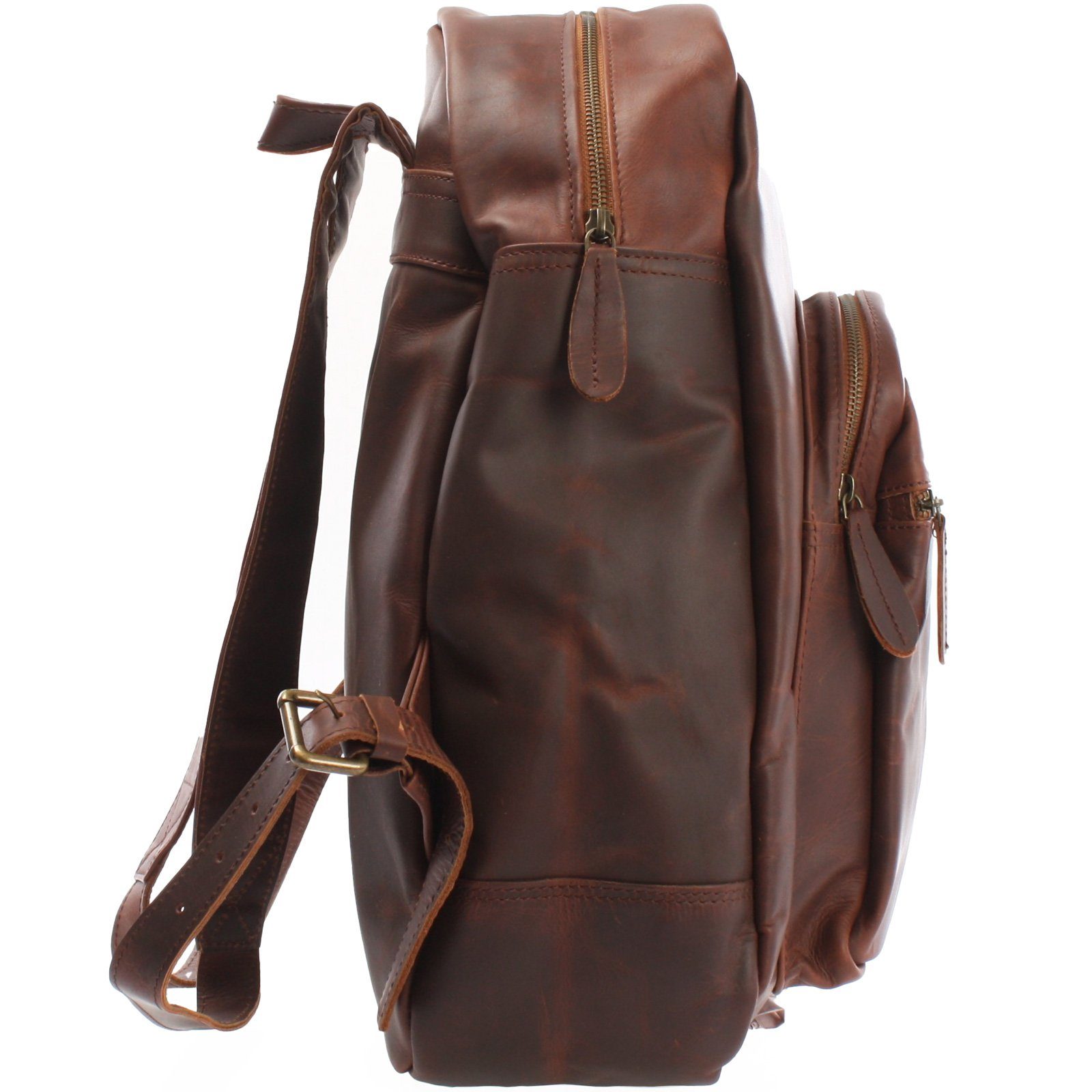 LECONI Freizeitrucksack großer Rucksack Lederrucksack Damen Herren Echt Leder LE1017