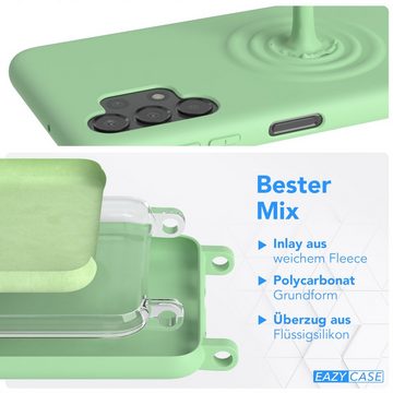 EAZY CASE Handykette Runde Silikon Kette für Samsung Galaxy A13 5G 6,6 Zoll, Schutzhülle zum Umhängen Hülle mit Umhängeband Kettenhülle Hell Grün