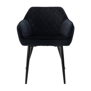 ML-DESIGN Stuhl Esszimmerstühle Set mit Armlehne & Rückenlehne Polsterstuhl Stuhl, 8er Set Esszimmerstühle Schwarz 60x63x80cm aus Samt Küchenstühle