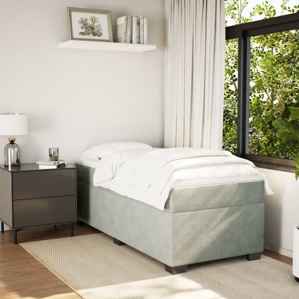 vidaXL Bett Boxspringbett mit Matratze Hellgrau günstig online kaufen