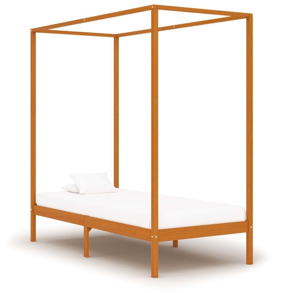 vidaXL Himmelbett aus Kiefer in Honigbraun (LxBxH: 204x94x200 cm)