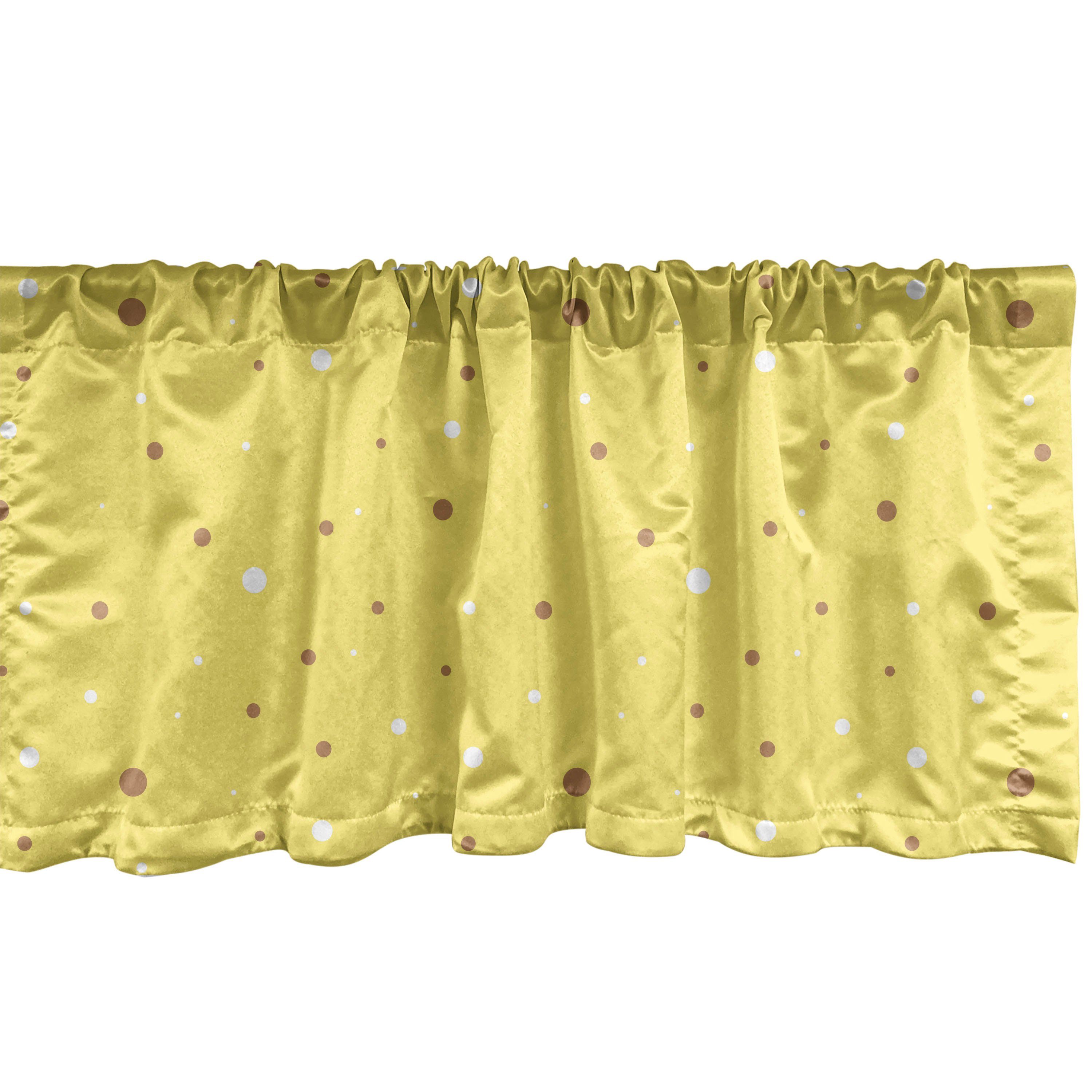 Scheibengardine Vorhang Volant für Küche Schlafzimmer Dekor mit Stangentasche, Abakuhaus, Microfaser, Gelbe Punkte Groß oder klein Spots