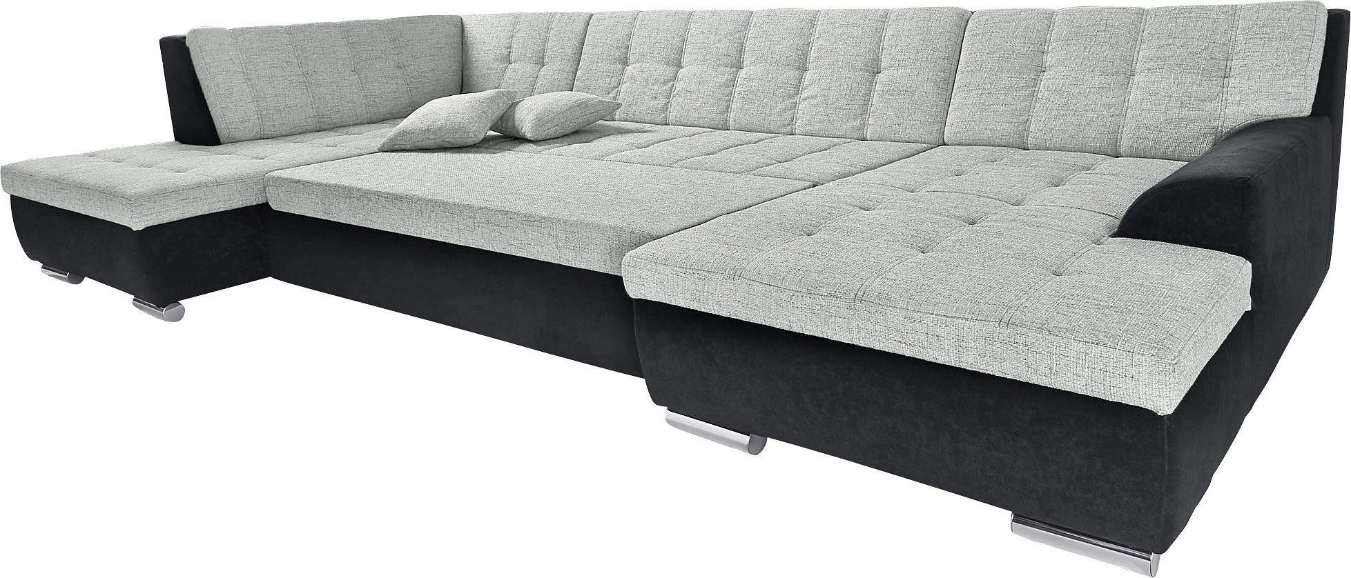 DOMO collection Wohnlandschaft TREVISO inkl. Zierkissen, moderne Steppung, XXL: 364x201x83 cm, wahlweise mit Bettfunktion, in vielen Bezugsarten auch in Cord U- – Bild 5 von 5