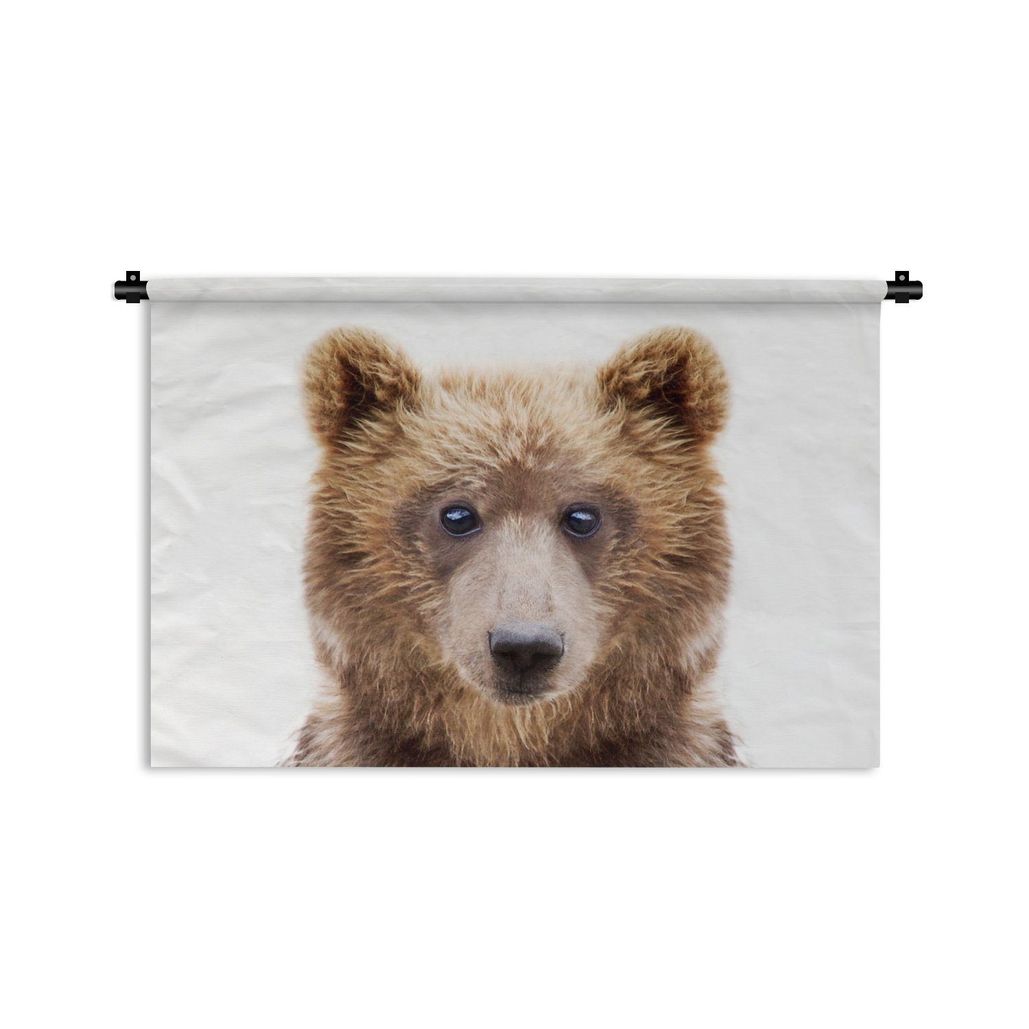 Natur, - Wanddeko Wanddekoobjekt Tiere Braun - Wohnzimmer, Kinderzimmer Bär Wandbehang, - MuchoWow für Schlafzimmer, Kleid,