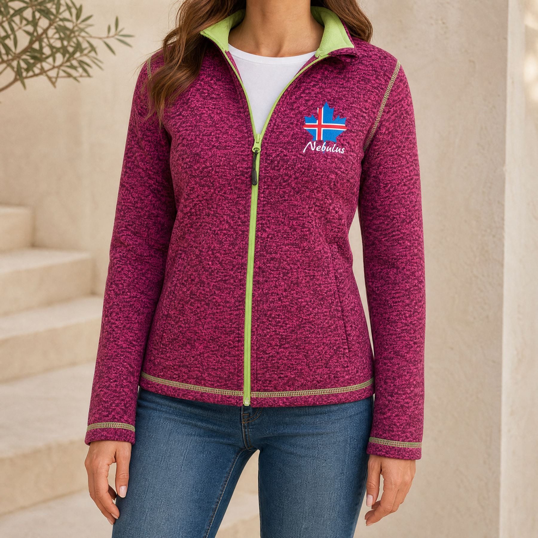 Nebulus Fleecejacke CHIOS, P5184 - Damen, fuchsia-lime, M/38