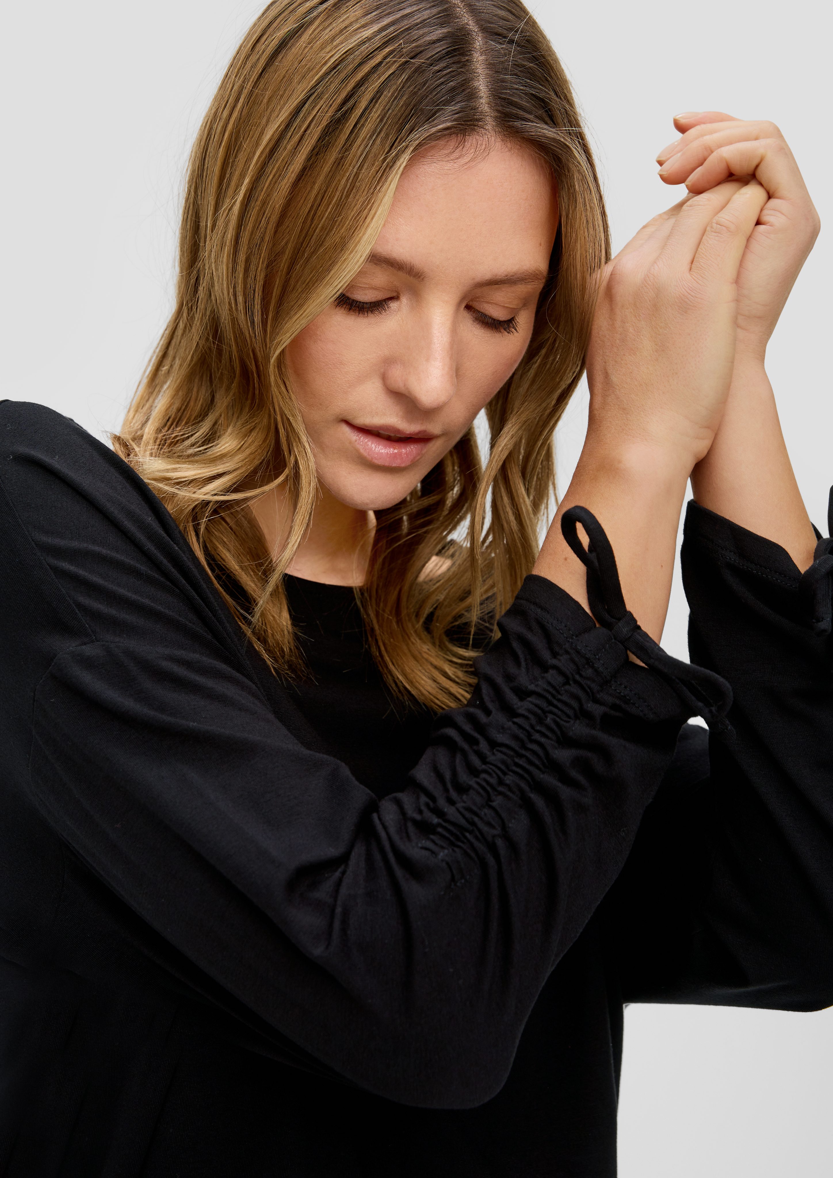 s.Oliver 3/4-Arm-Shirt Langarmshirt mit Raffung an günstig online kaufen