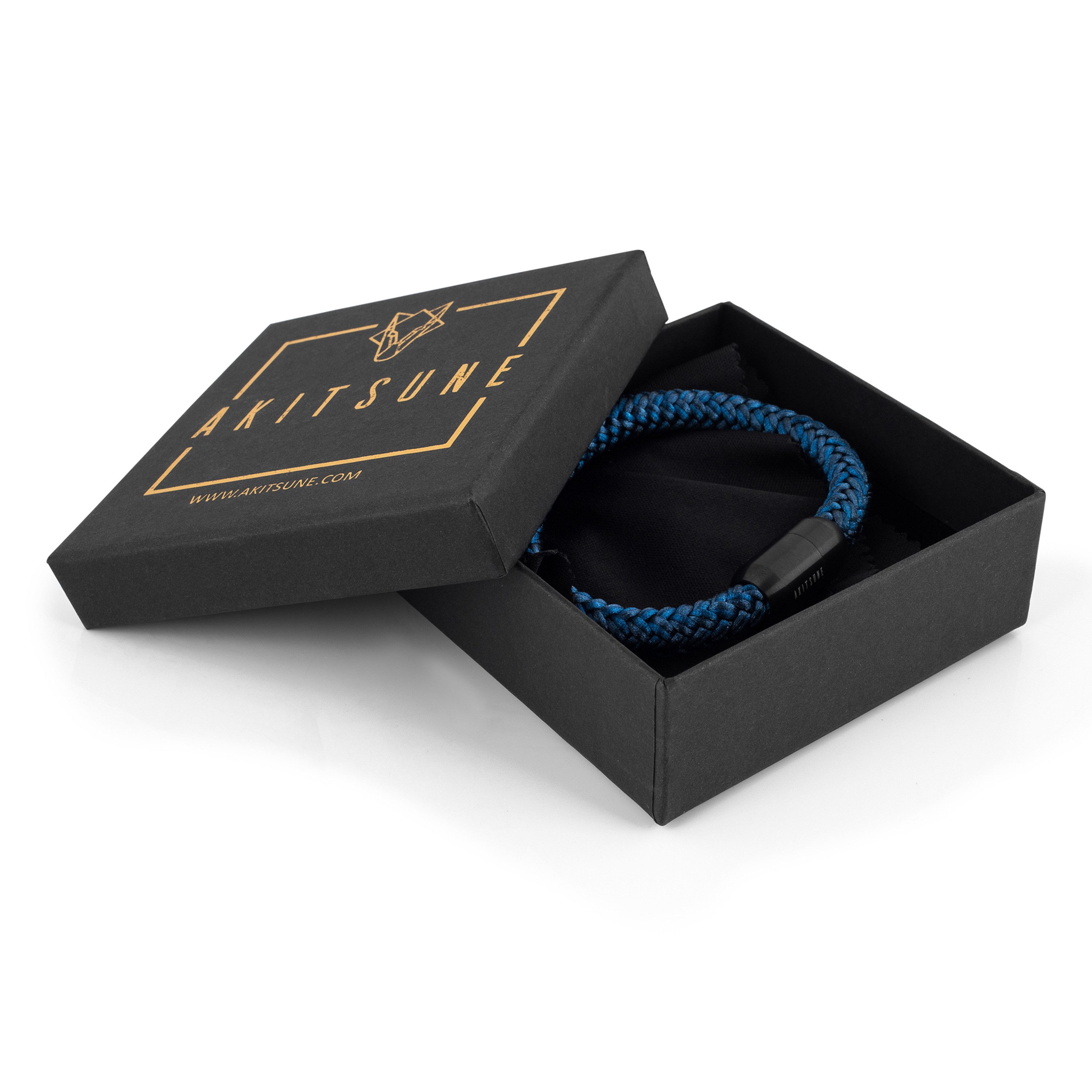 Akitsune Armband Portus Segeltau-Armband Schwarz-Navyblau 21cm