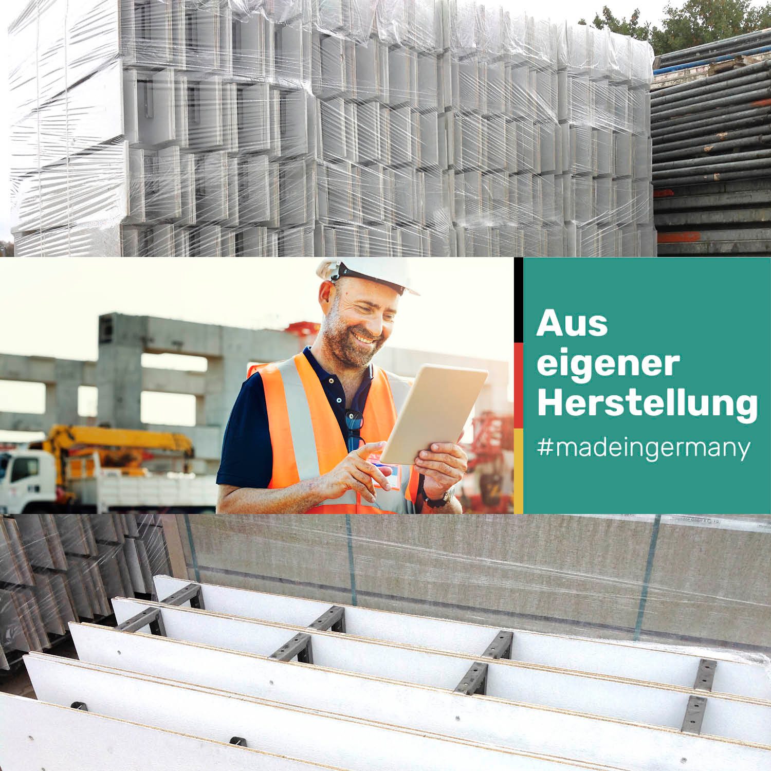 Primo24 Betonschalungsstein Ringbalkenschalung nicht besandet/beidseitig besandet ohne Boden (Made in Germany), Logo-Bedruckung auf Anfrage möglich