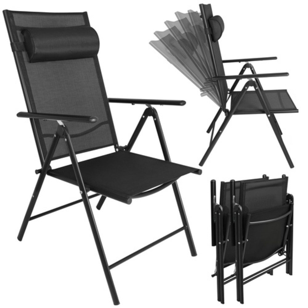 Gardlov Klappstuhl Gartenstuhl Balkonstühle (Spar-Set, 2 St), Die extra hohe Rückenlehne lässt sich mühelos anpassen