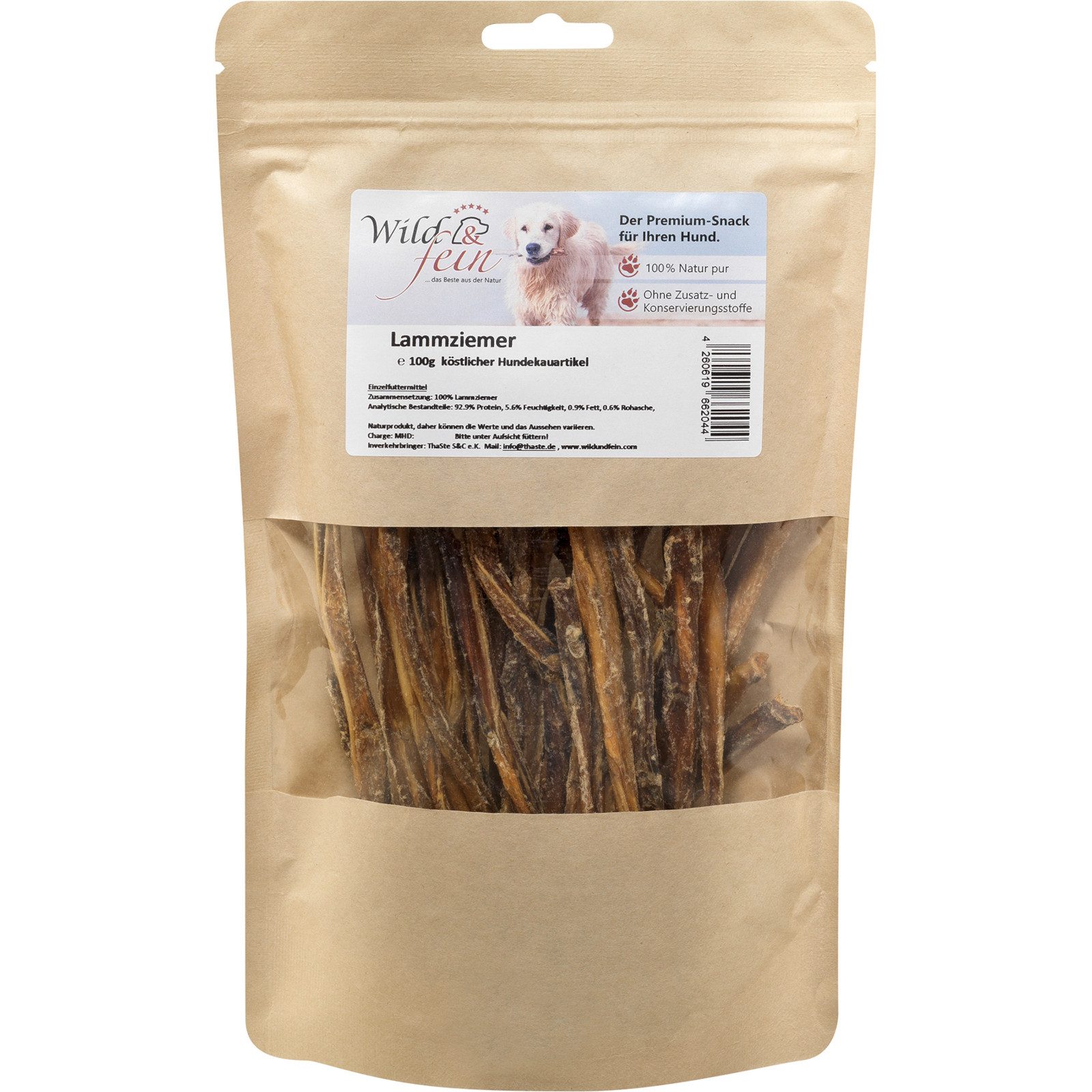 Wild & Fein Lammziemer, 100 g, Snack für: Hund