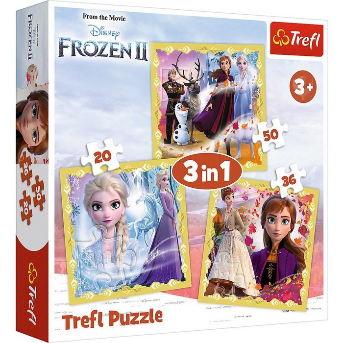 Trefl Puzzle Puzzle 3 in 1 - Anna & Elsa - Disney Frozen II Puzzleteile