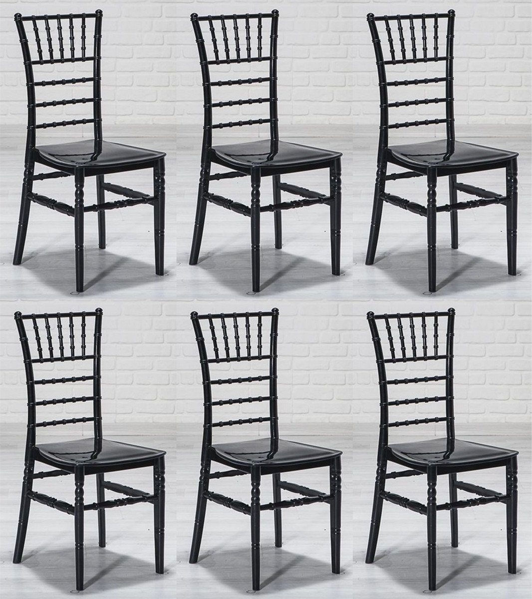 Casa Padrino Esszimmerstuhl Designer Acryl Stuhl Set Schwarz 40 x 46 x H. 92,5 cm - Esszimmerstühle - Acryl Esszimmer Möbel | Stühle