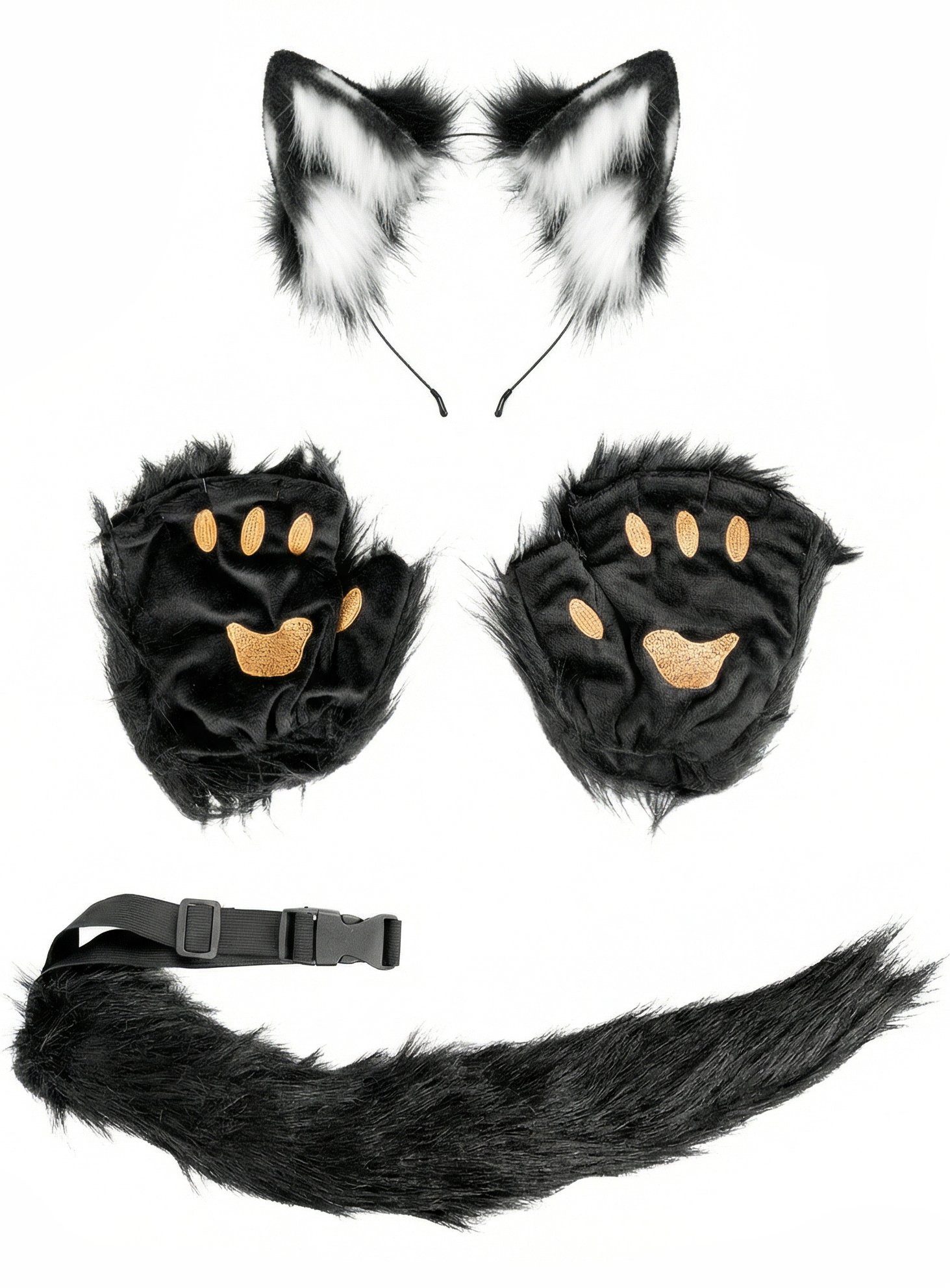 Metamorph Kostüm Katze Kostümset - Faschingskostüm Damen Karneval, Einfach mit Kleidung der gleichen Farbe kombinieren – fertig ist Dei