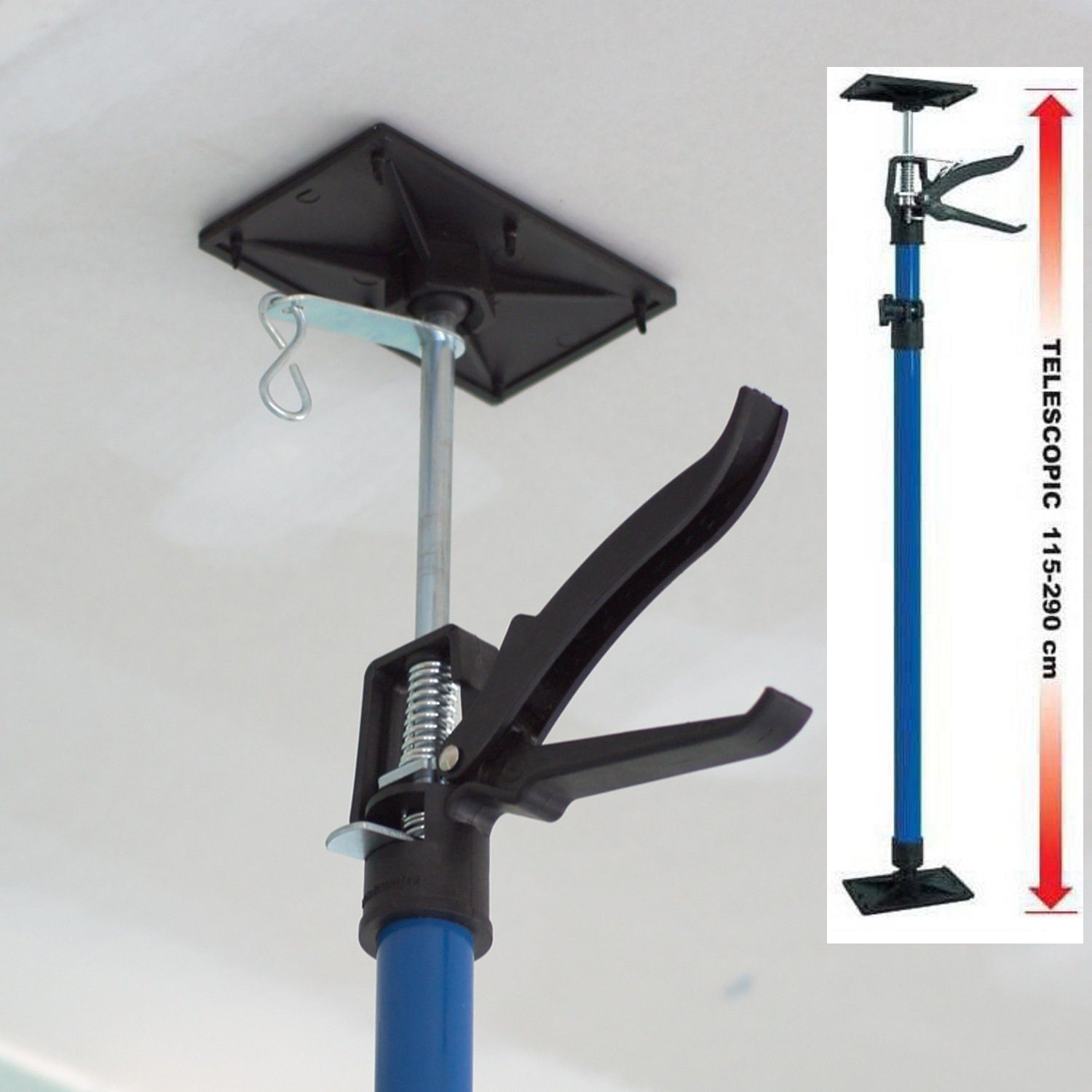 Thumbnail - metra-direkt Montageklemme 1-4x Teleskopstütze 115-290 cm - Schnellspannsystem - Tragkraft 30 kg, (2-tlg), Montagehilfe,...