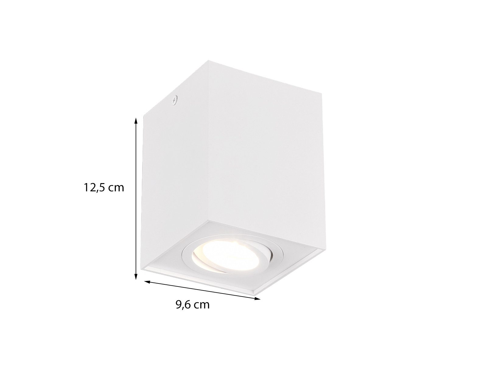 TRIO Leuchten LED Deckenstrahler, Dimmfunktion, LED wechselbar, Warmweiß, kleiner Aufbau-Spot Aufputz Strahler innen, Treppenhaus, Weiß H: 12cm