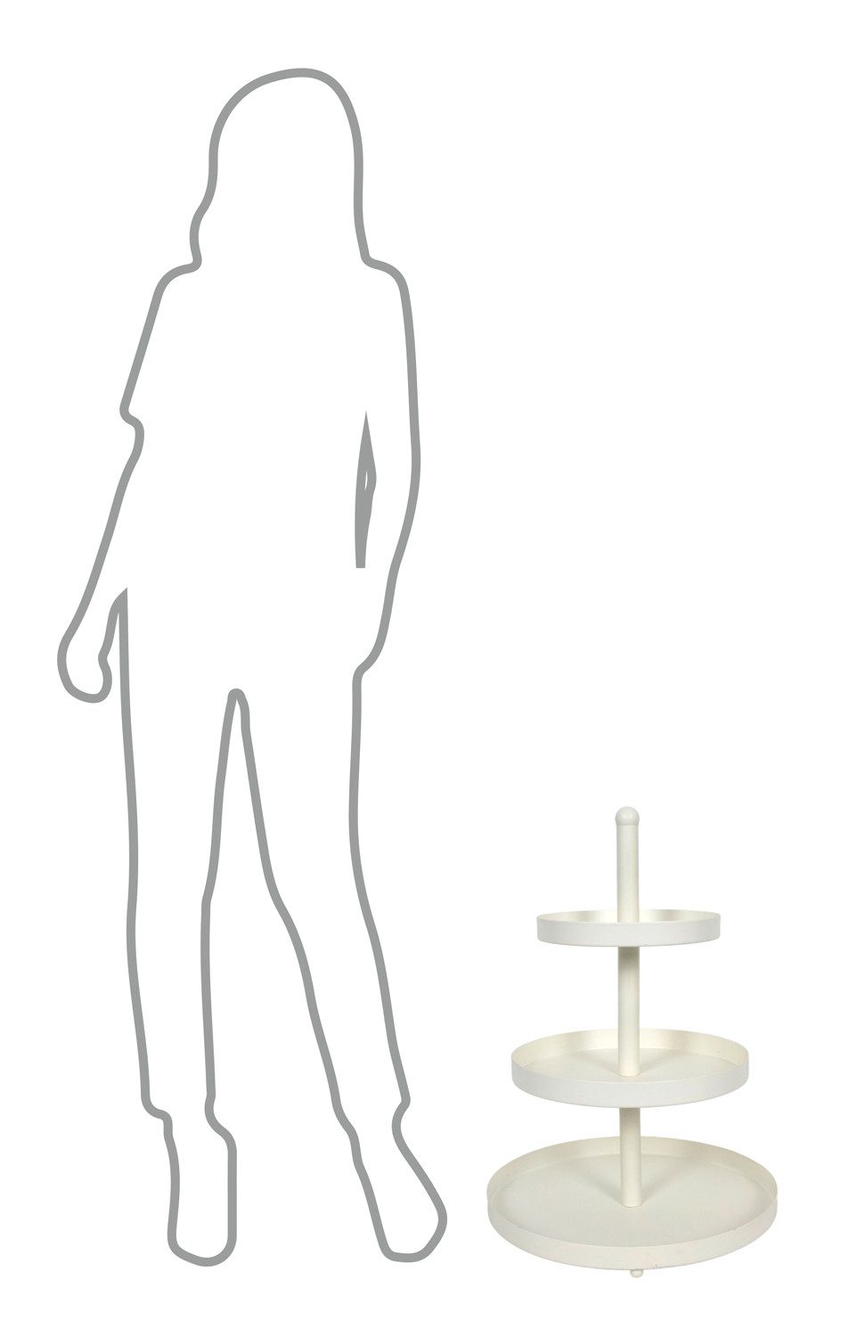 HIT Trading Etagere SISSI, Ø 33 x H 55 cm, Weiß, mit 3 Etagen, Metall