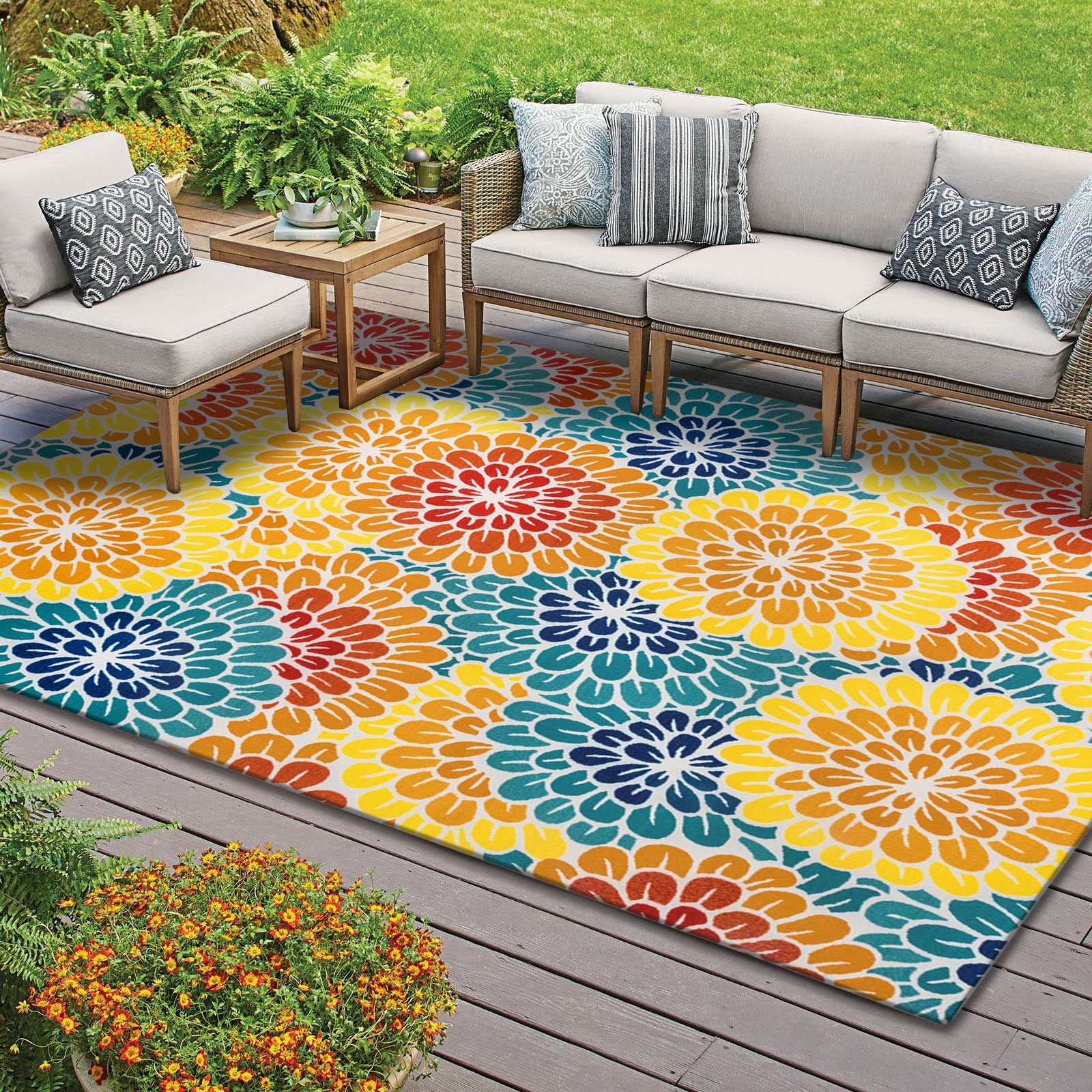 Teppich Sunshine, Taleta, Höhe: 10 mm, Outdoor Teppich Wetterfest, Garten,  Balkon, Eingang, Haustür, Outdoor Teppich Läufer, 80 x 150 cm