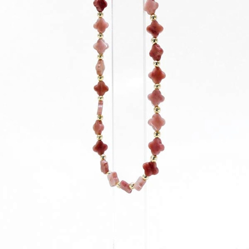 Cavill Silberkette Cavill Rhodochrosit 36,04 ct Hämatit 14,30 ct 925 Silber vergoldet (1-tlg)