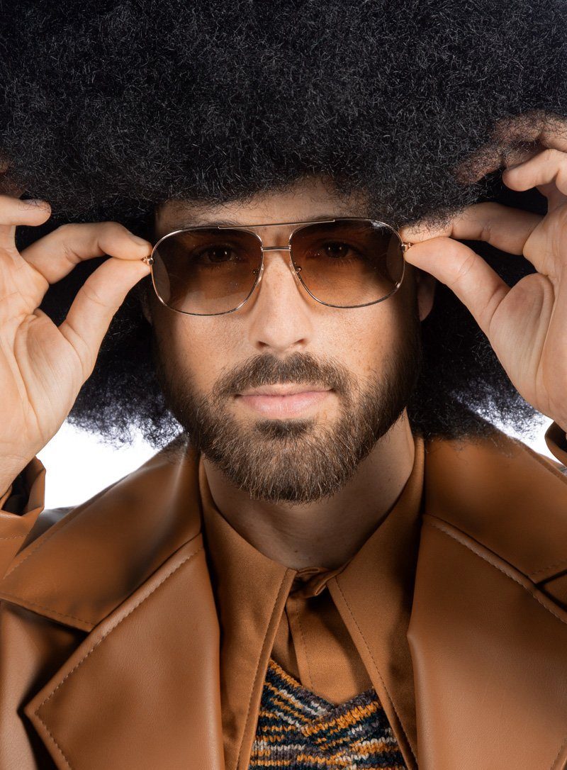 Metamorph Kostüm 70er Playboy Sonnenbrille braun, Vom Pimp bis zum Privatsc günstig online kaufen