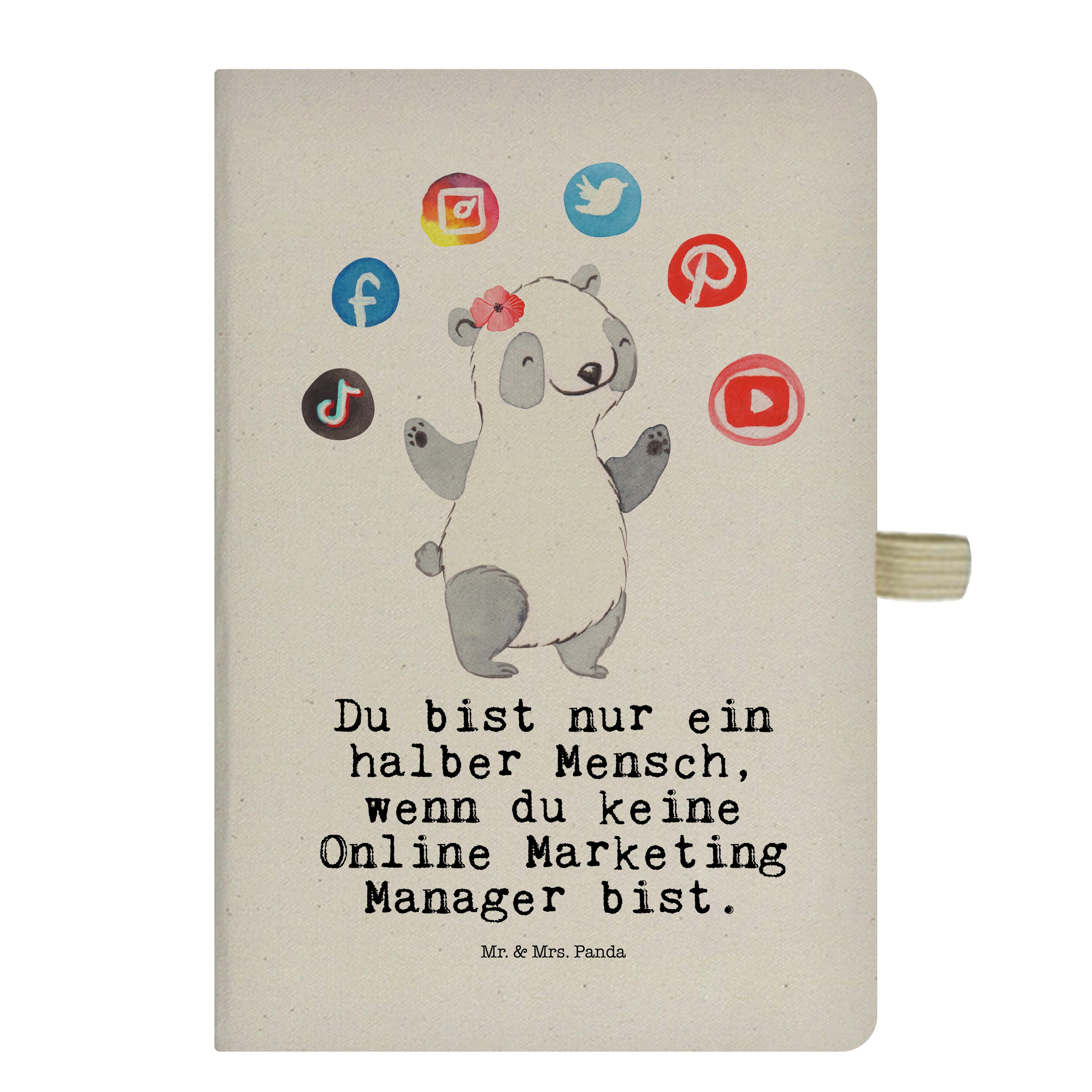 Mr. & Mrs. Panda Notizbuch Online Marketing Manager Herz, notizbuch, Transparent, Digital, Adres Mr. & Mrs. Panda