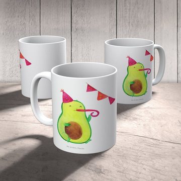 Mr. & Mrs. Panda Tasse Avocado Party Time - Weiß - Geschenk, Geburtstag, Vegan, Keramiktasse, Keramik