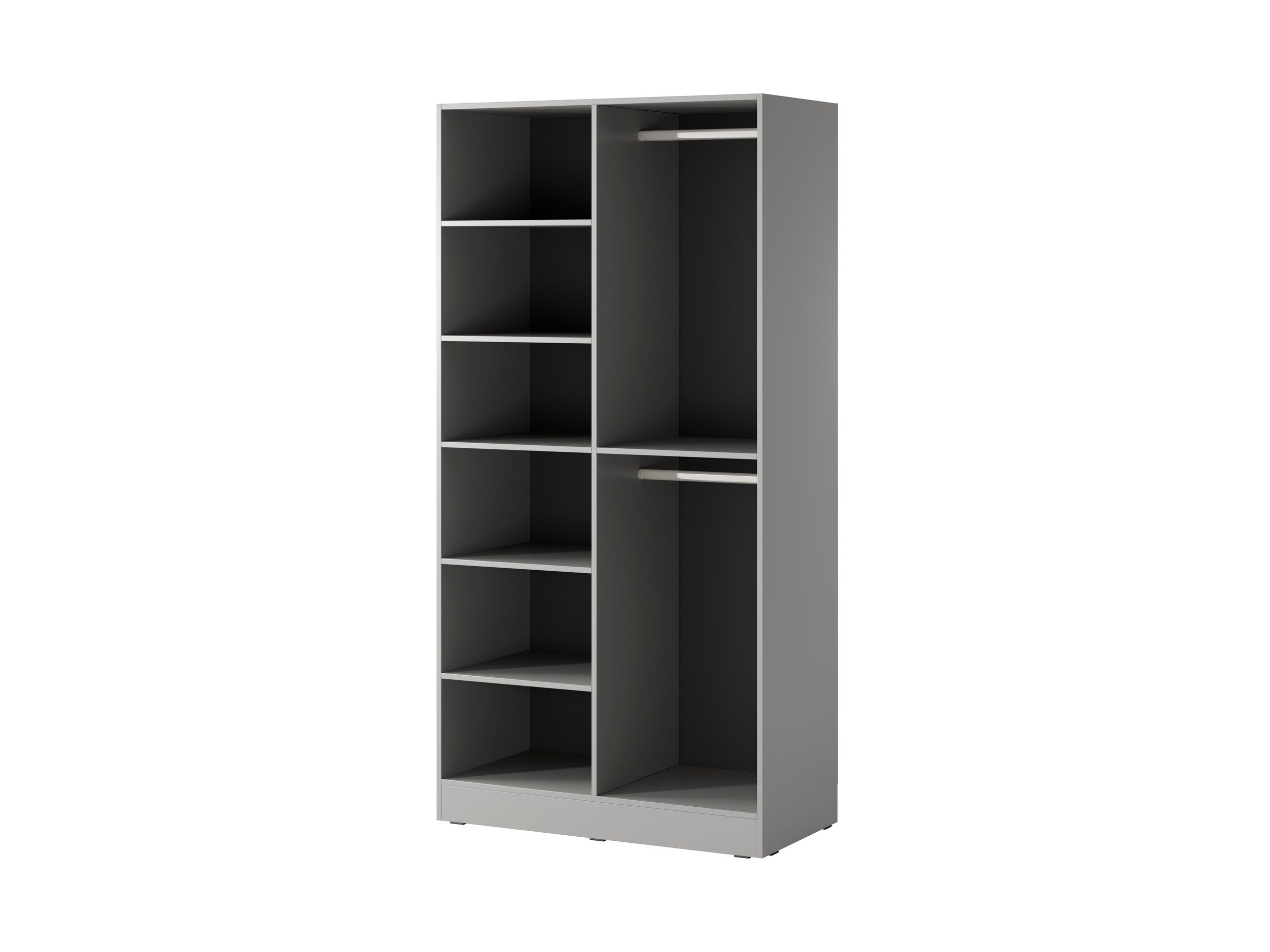 MOEBLO Drehtürenschrank MINEWRA FLUTES 300 (6-türiger Kleiderschrank mit eleganten Glastüren, Moderner Schrank für Schlafzimmer und Garderobe, Robustes Design mit Rillenschliff-Glas und gefrästen Paneelen, Breite: 303 cm, Höhe: 200 cm, Tiefe: 49 cm, mit Glastüren)