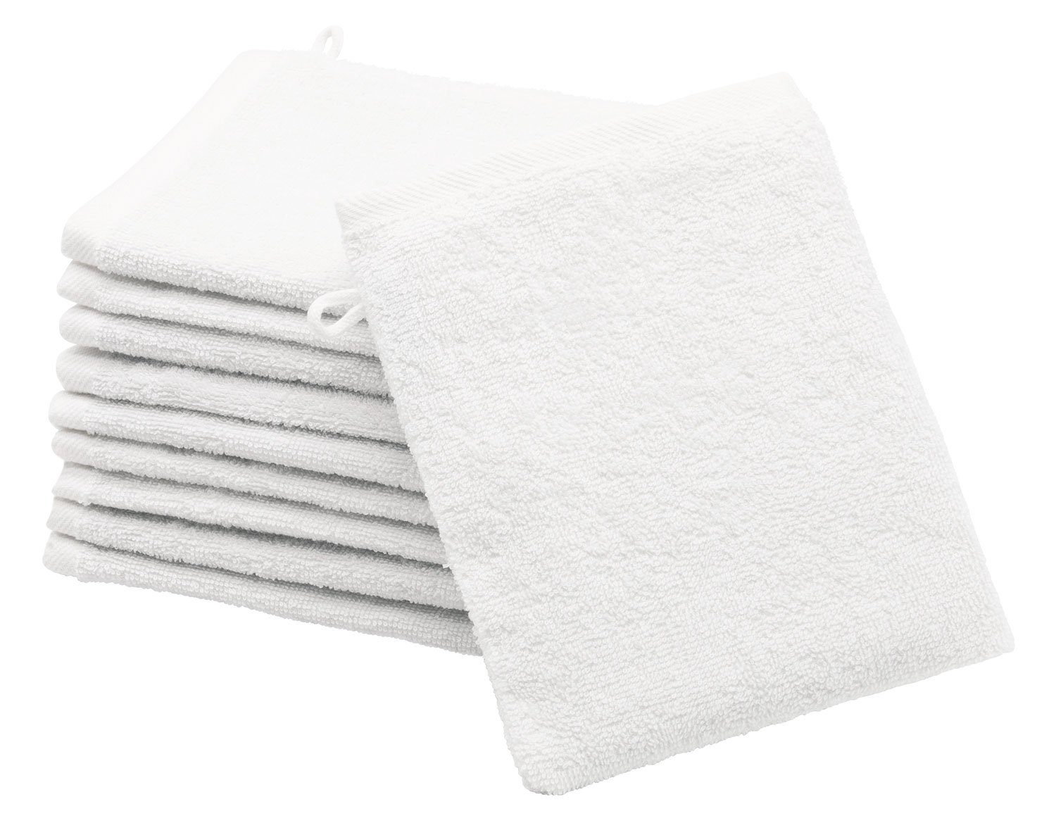 ZOLLNER Waschlappen Baumwolle, weiß x cm, 21 (10-tlg), vom 100% Hotelwäschespezialisten 16