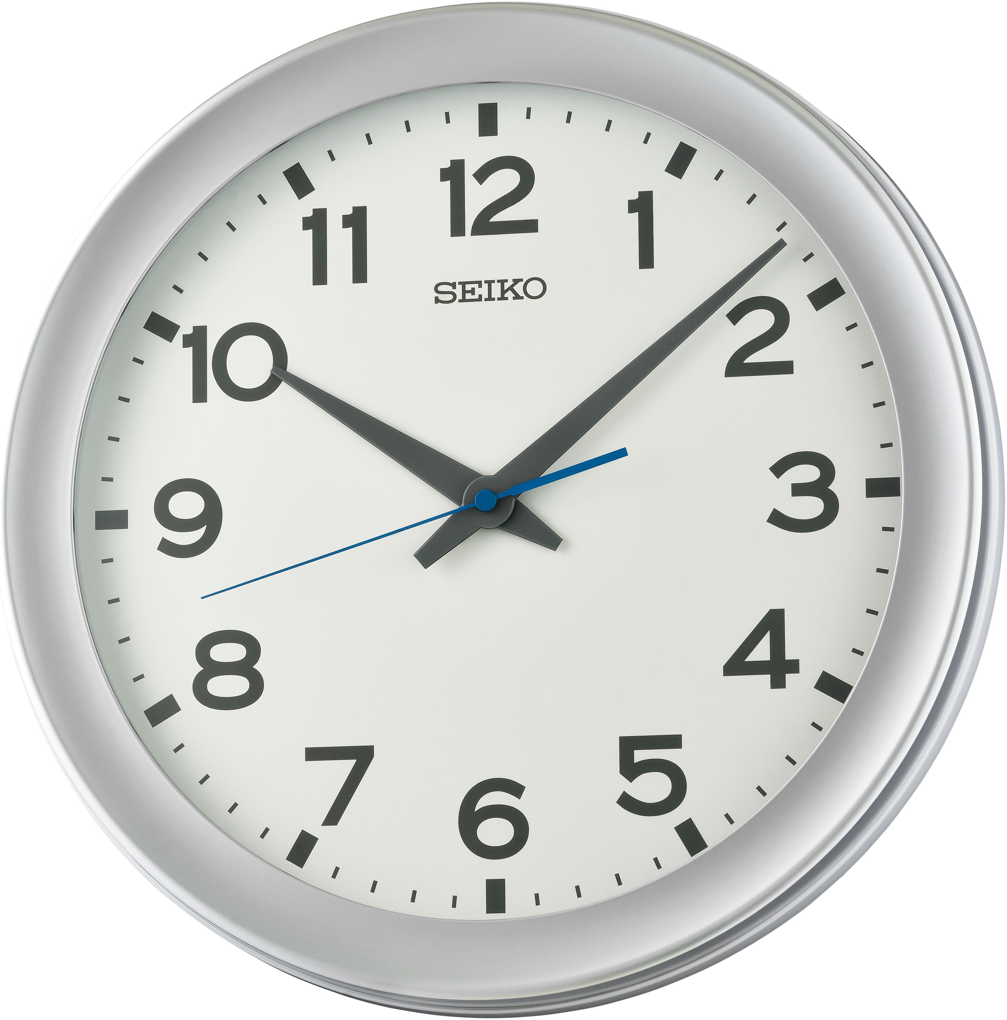 Seiko Wanduhr (Quarzuhr, durchlaufende Sekunde, Küche, Arbeitszimmer, Büro)