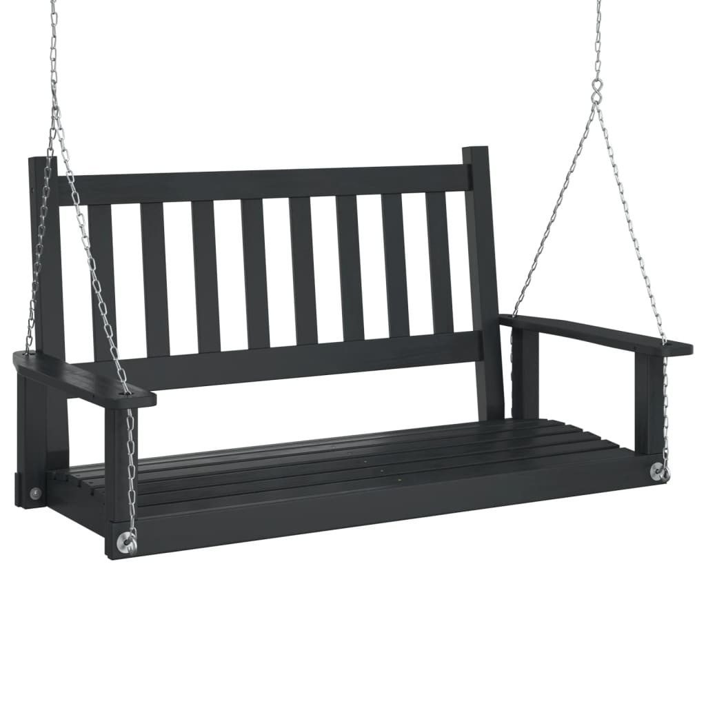 vidaXL Hollywoodschaukel 115 x 65 x 63 cm Hängebank Hollywoodschaukel mit Metallketten Schwarz