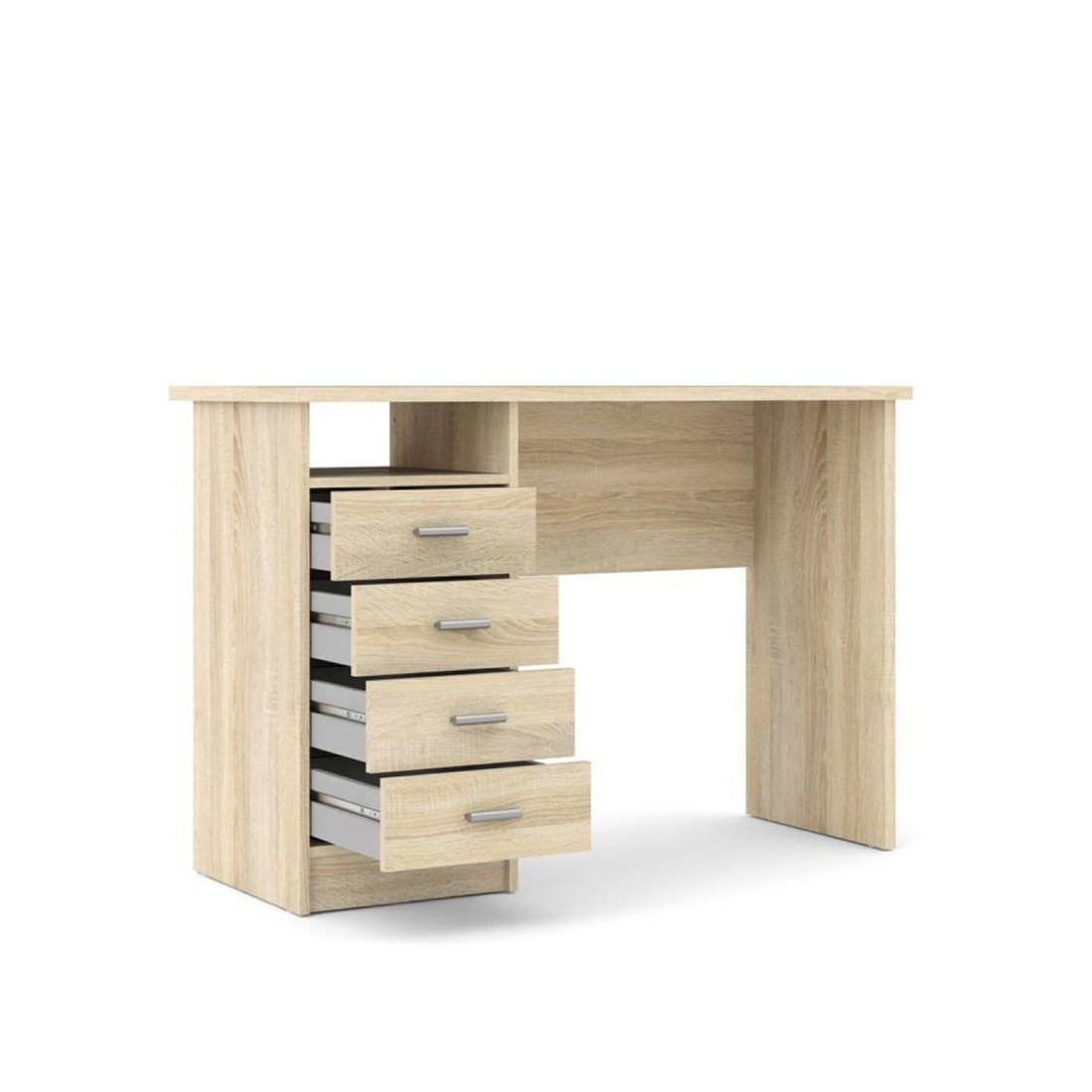 Schreibtisch 4 Eiche Schreibtisch Schubladen Fula (1-St) ebuy24 Struktur.