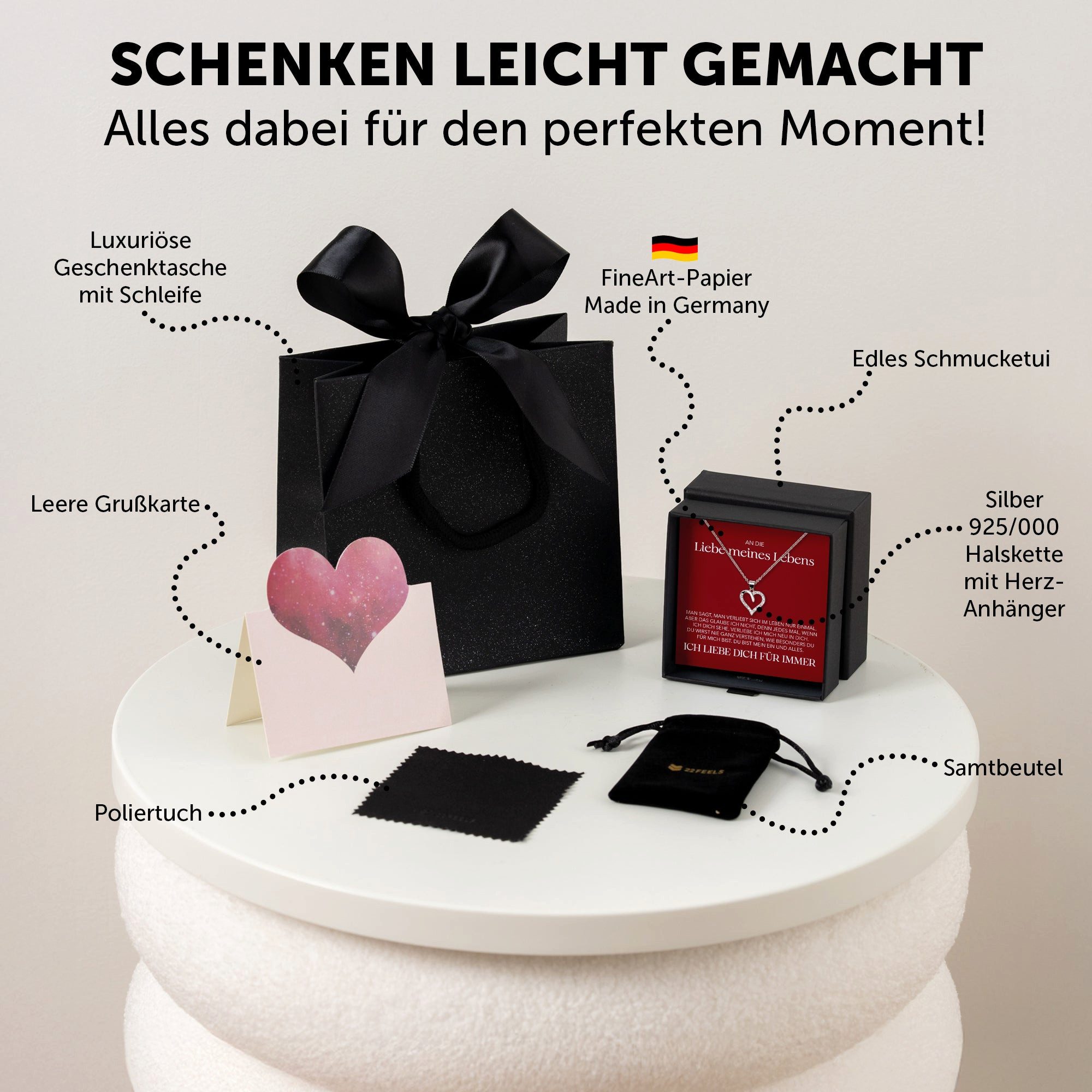 22Feels Schmuckset Liebe Meines Lebens Frauen Geschenk Herz Halskette Damen günstig online kaufen
